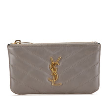 Saint Laurent | Pre-Owned Calfskin Matelasse Monogram Coin Pouch | Black