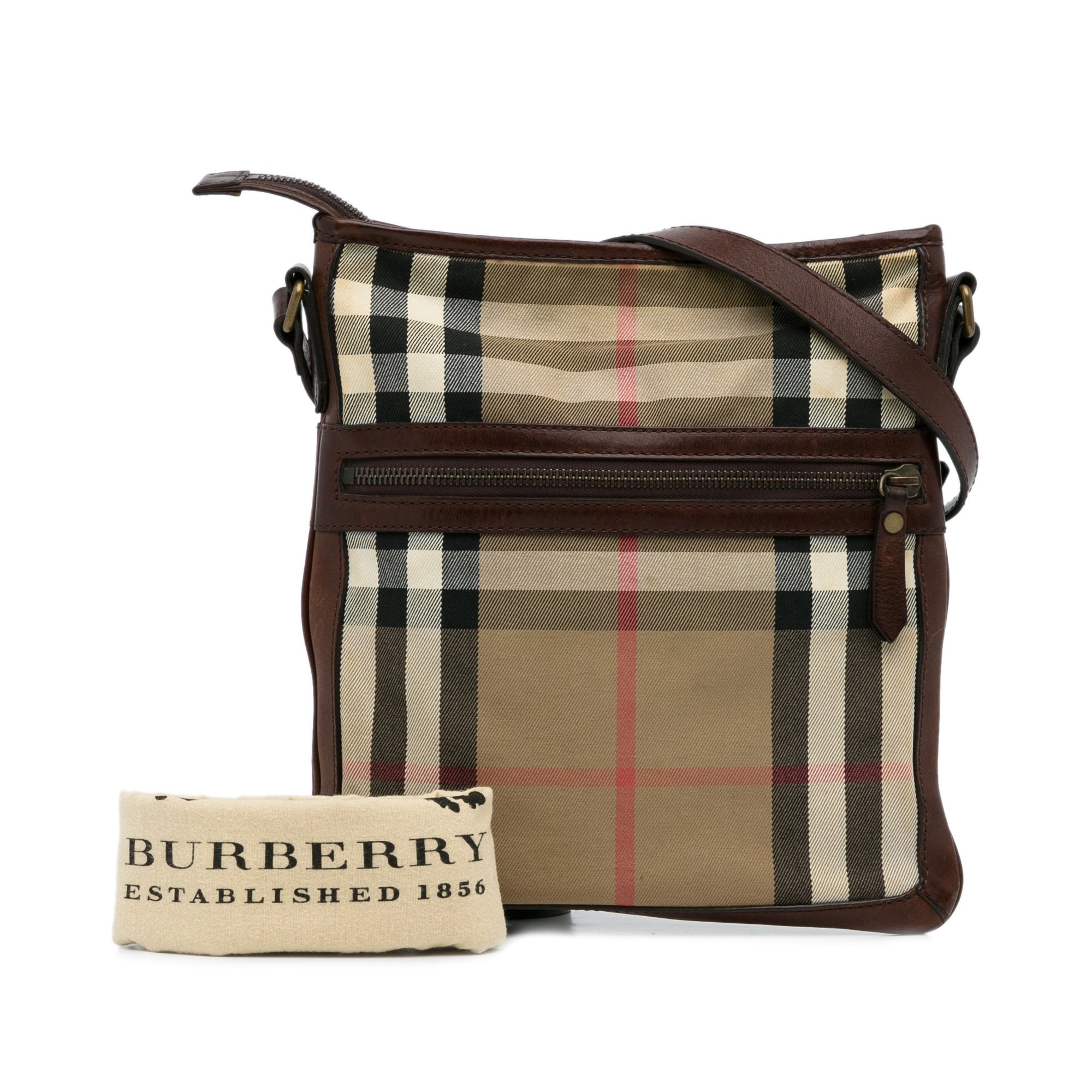 Burberry | Pre-Owned House Check Crossbody Bag | Brown