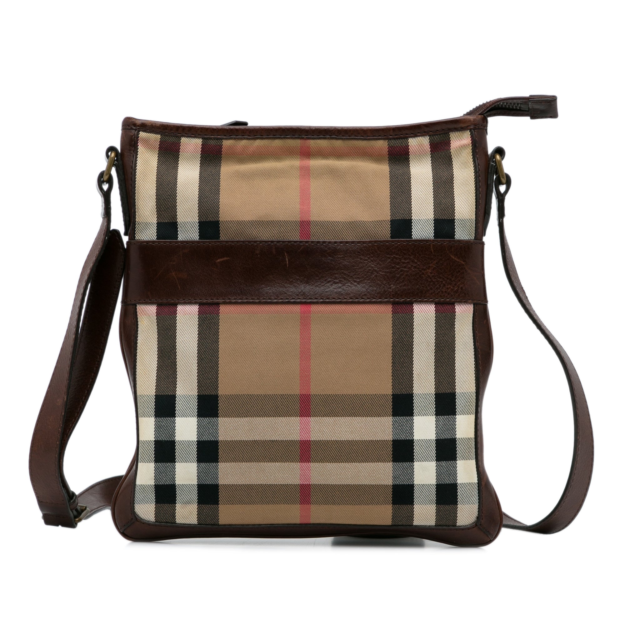Burberry | Pre-Owned House Check Crossbody Bag | Brown