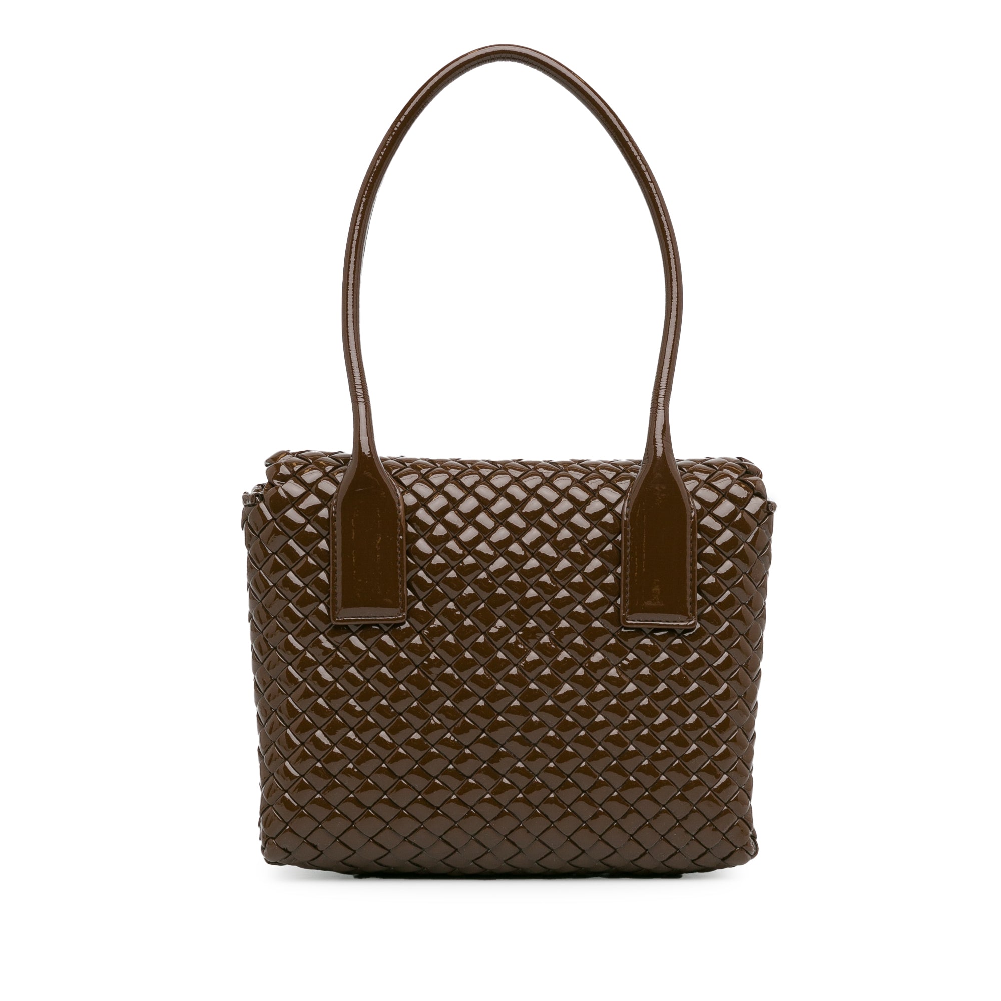 Bottega Veneta | Pre-Owned Intrecciato Patent Patti | Brown/Dark Brown
