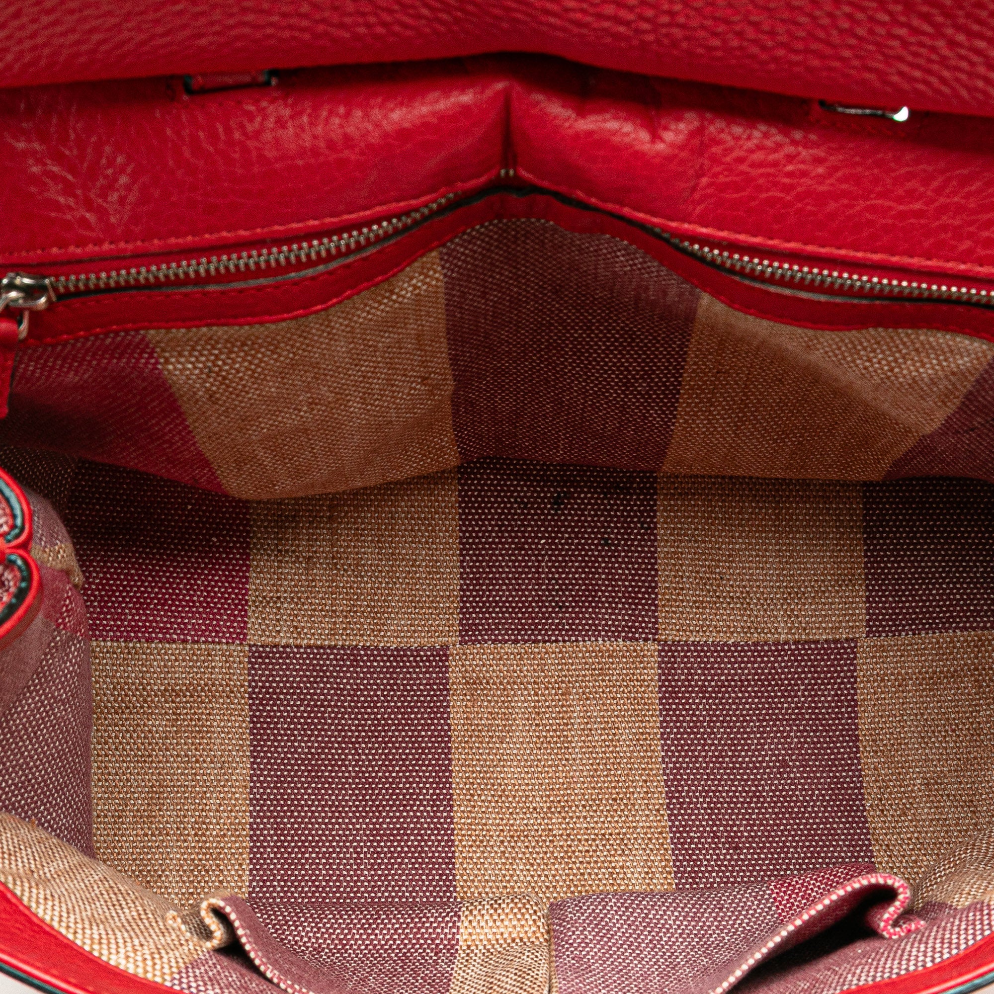 Gucci | Pre-Owned Medium Leather Bamboo Daily Satchel | Red