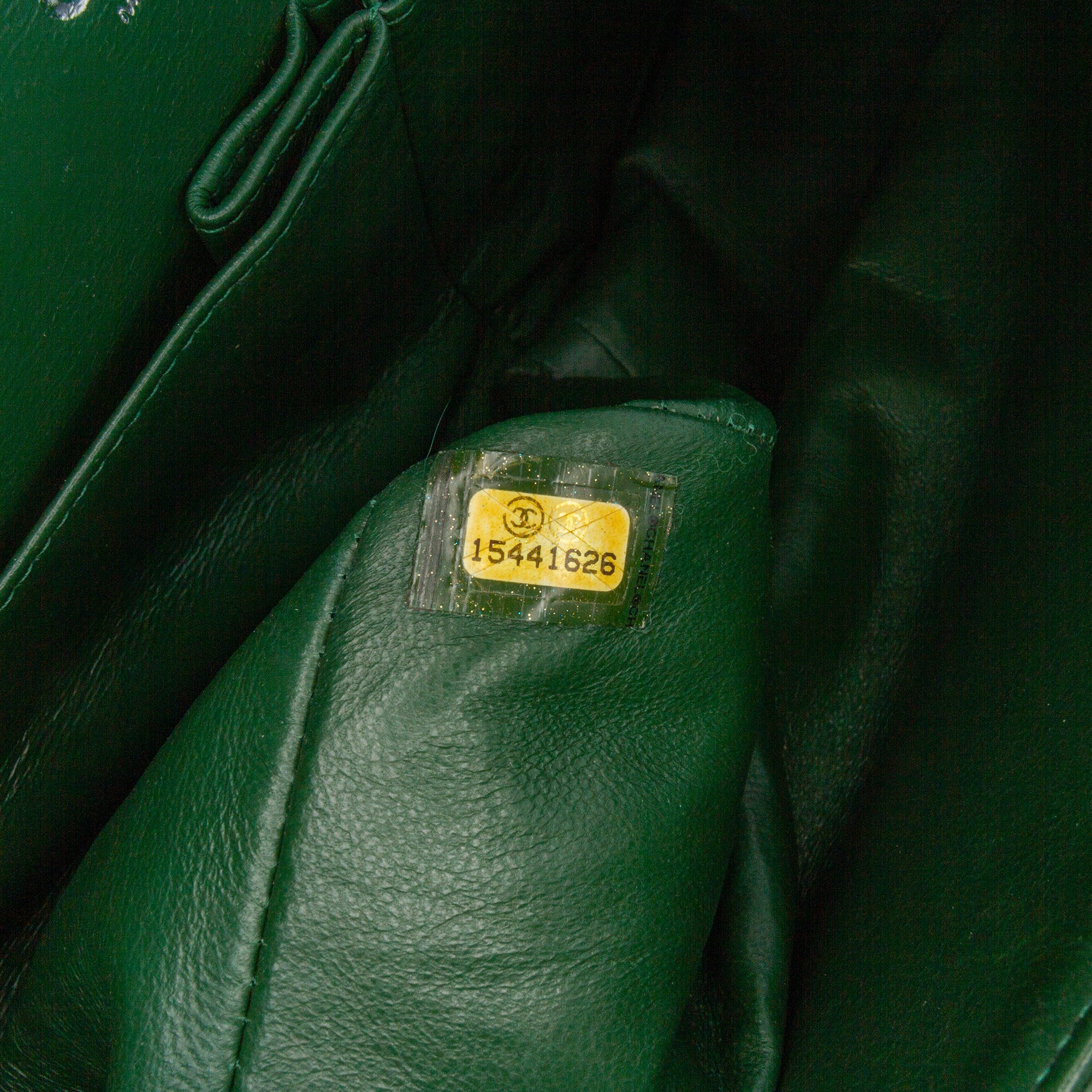 Chanel | Pre-Owned Jumbo Classic Patent Double Flap | Green/Olive Green