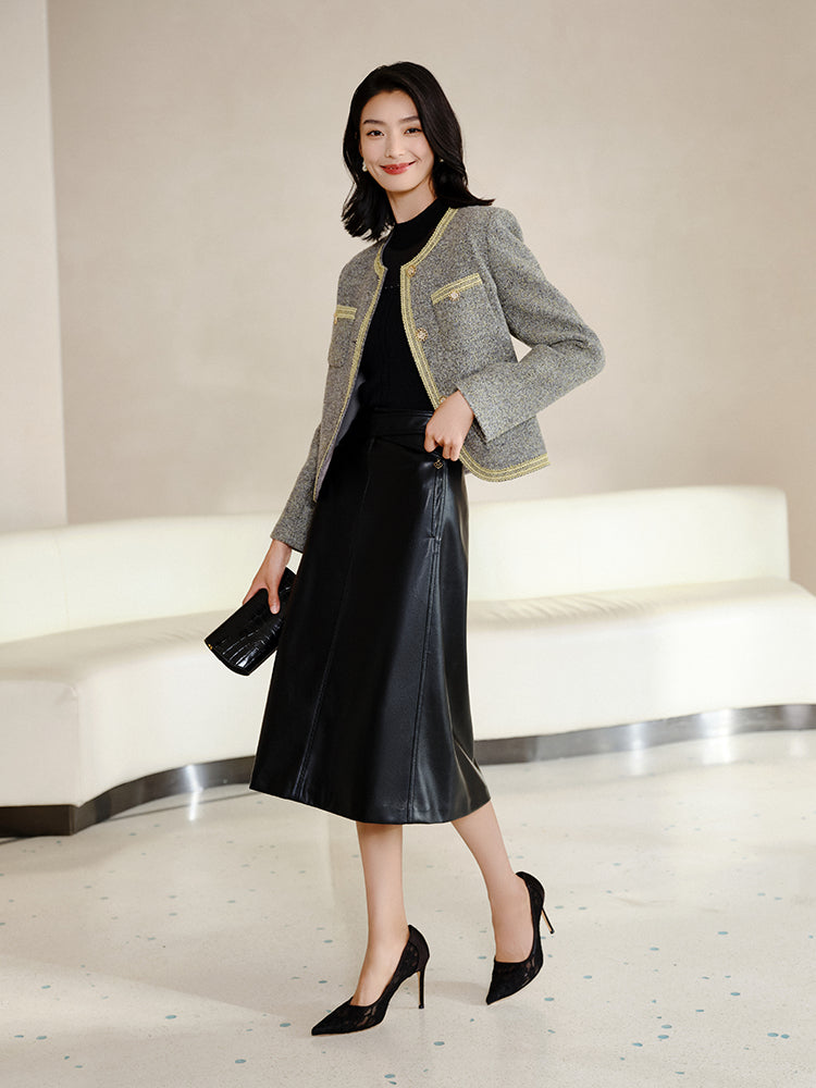 Tweed Wool Jacket | Grey