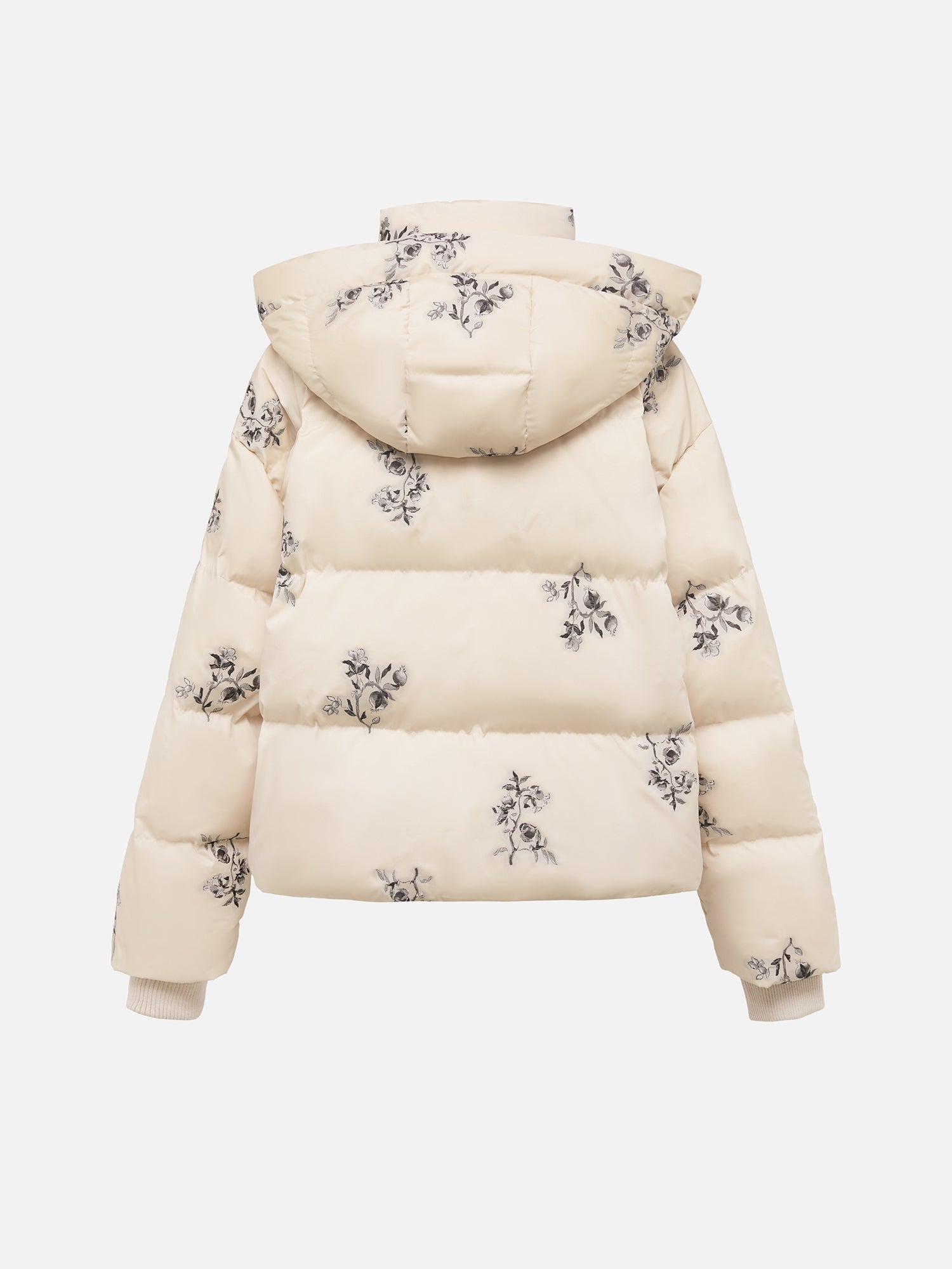 Chinese-Style Hooded Down Jacket | Beige