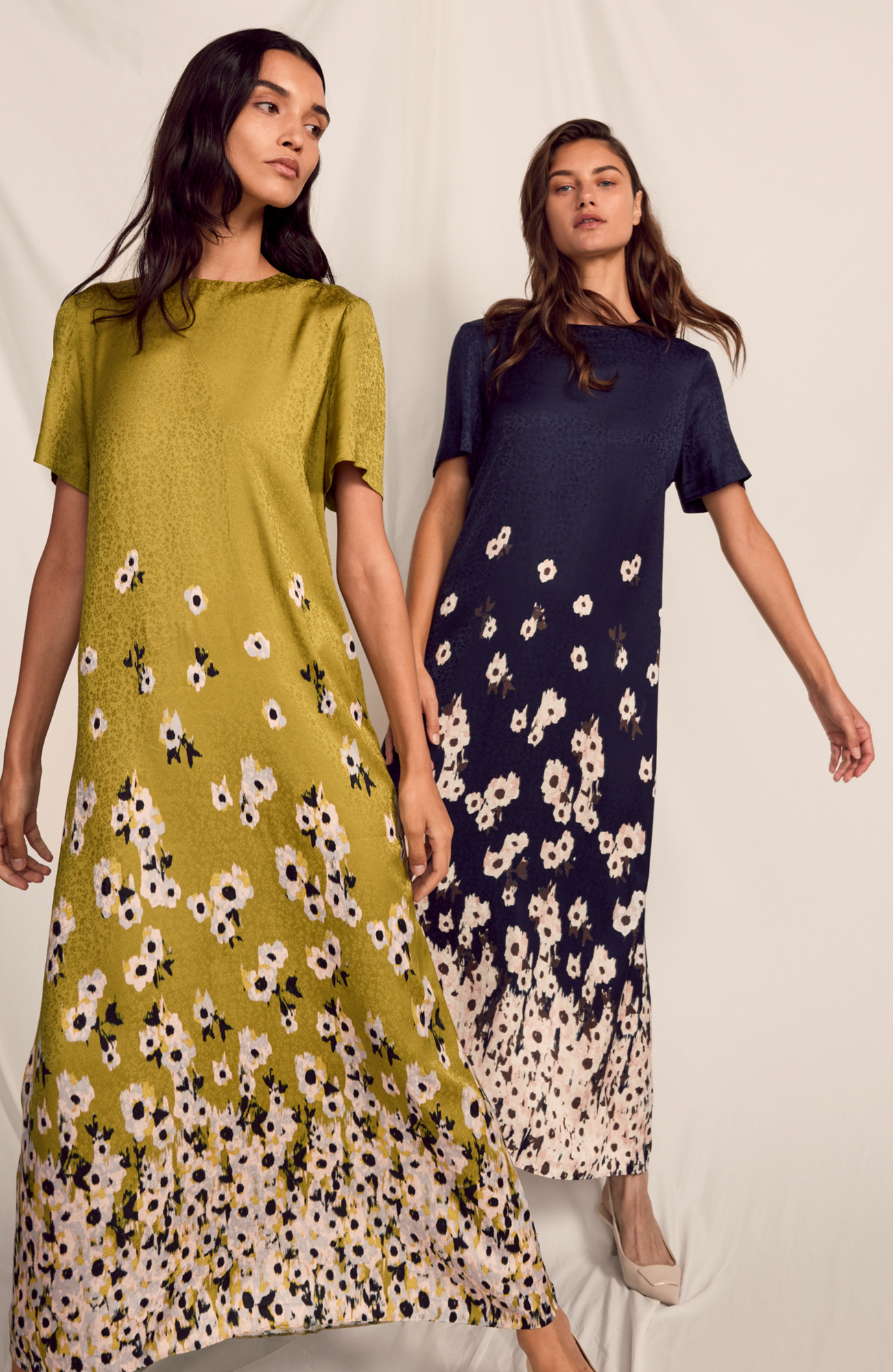 Floral Crepe Maxi Dress | Navy Multi