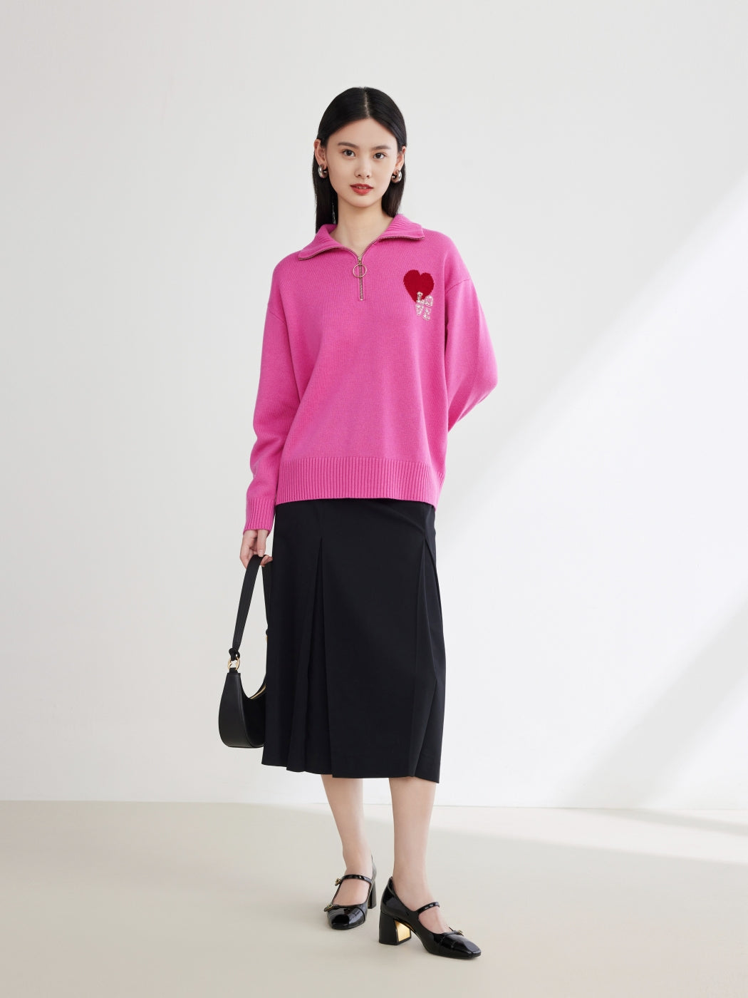 Short Hooded Sweatshirt | Rose Red