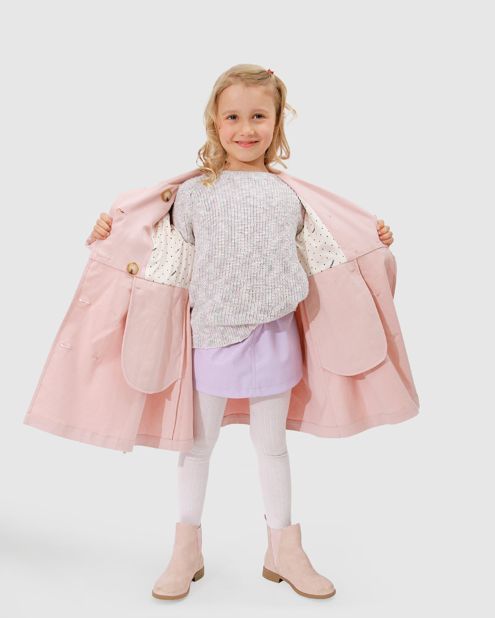 Kids | Miss Sunshine Trench Coat | Blush Pink