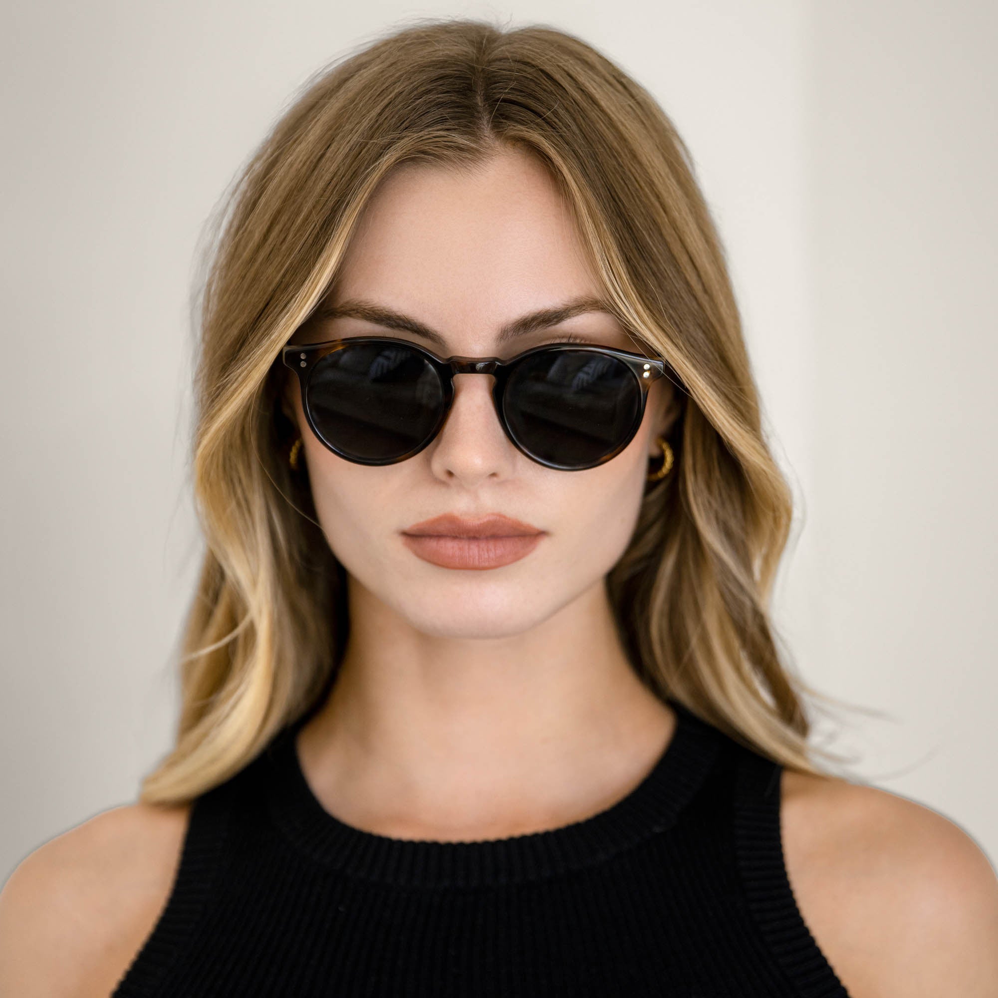Unisex | Hancock Italian Round Acetate Sunglasses | Medium Tortoise