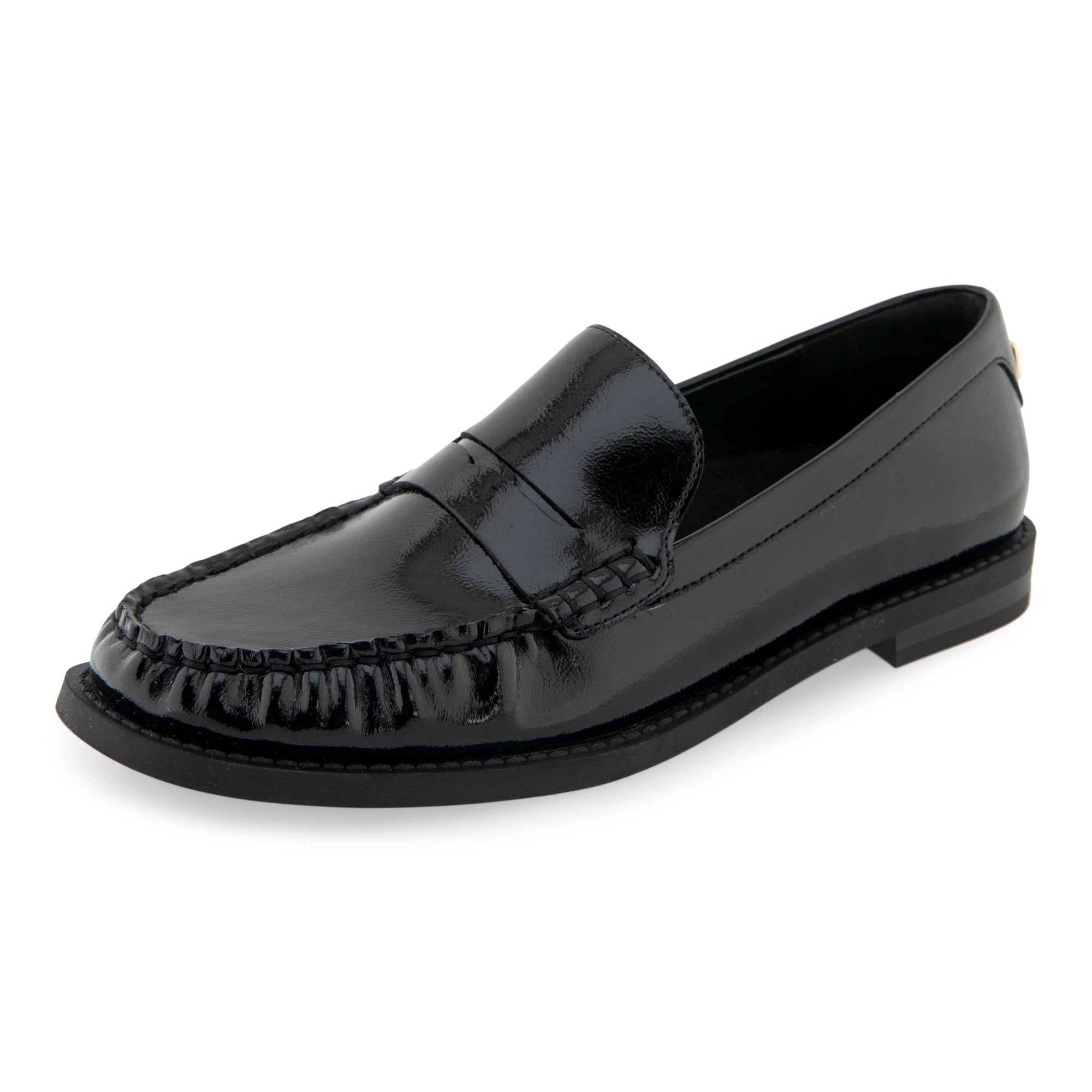 Sienna | Black Crinkle Patent Faux Leather