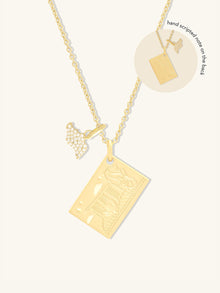 A Letter From Lion City Necklace | 5A Grade Cubic Zirconia | 14K Gold Plated Brass