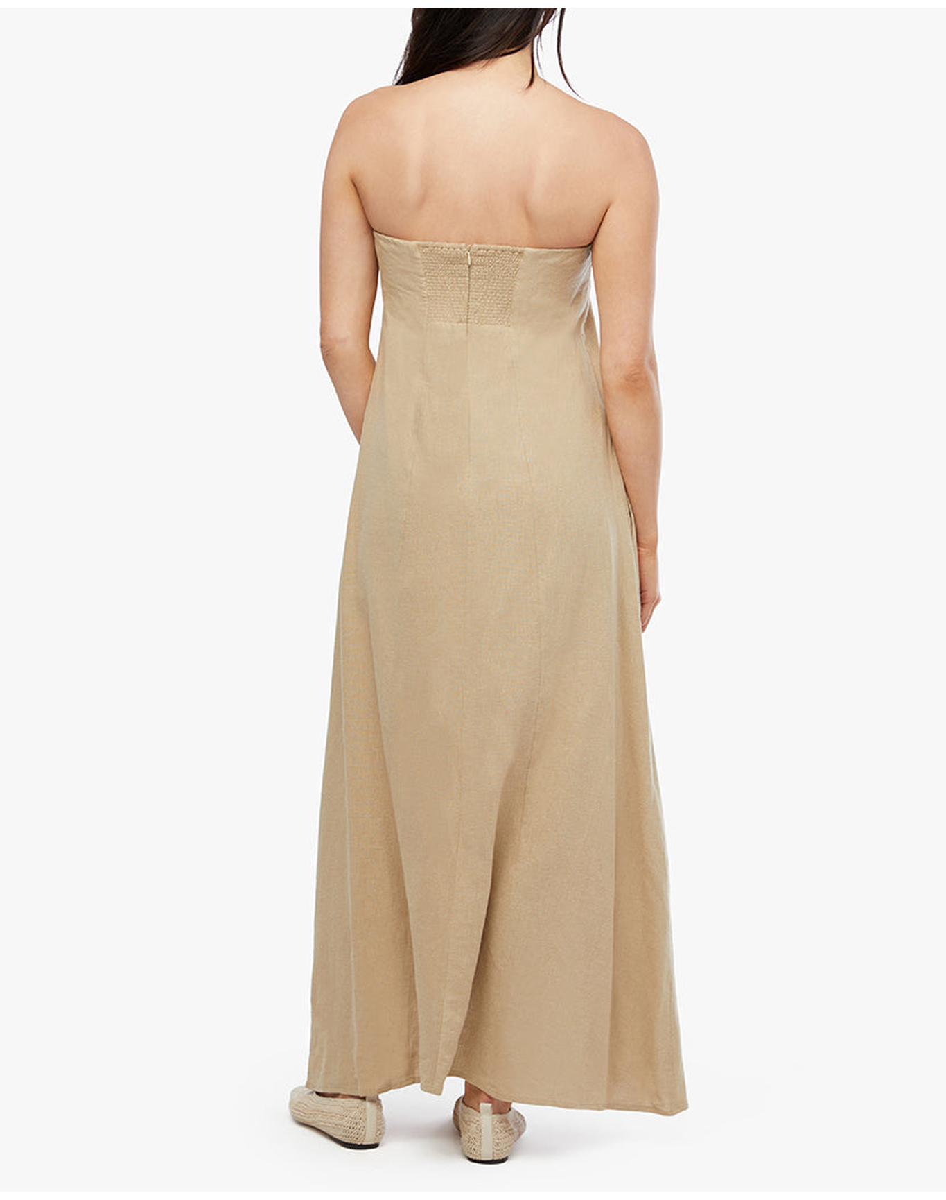 A-line Strapless Midi Dress | Safari