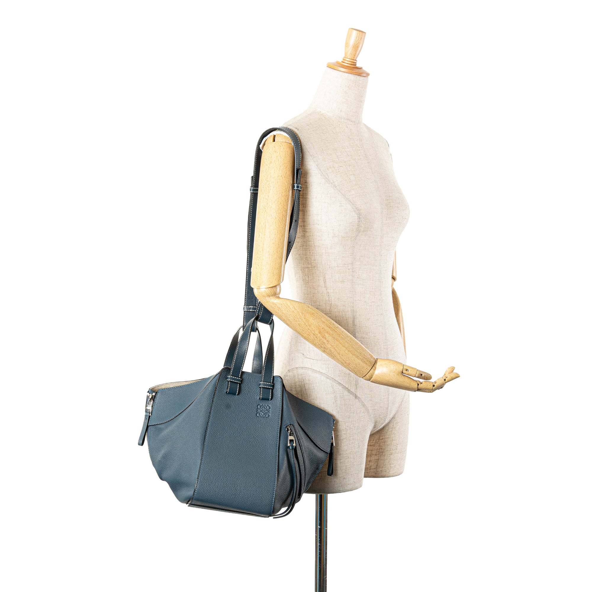 LOEWE | Pre-Owned Small Leather Hammock Bag | Blue