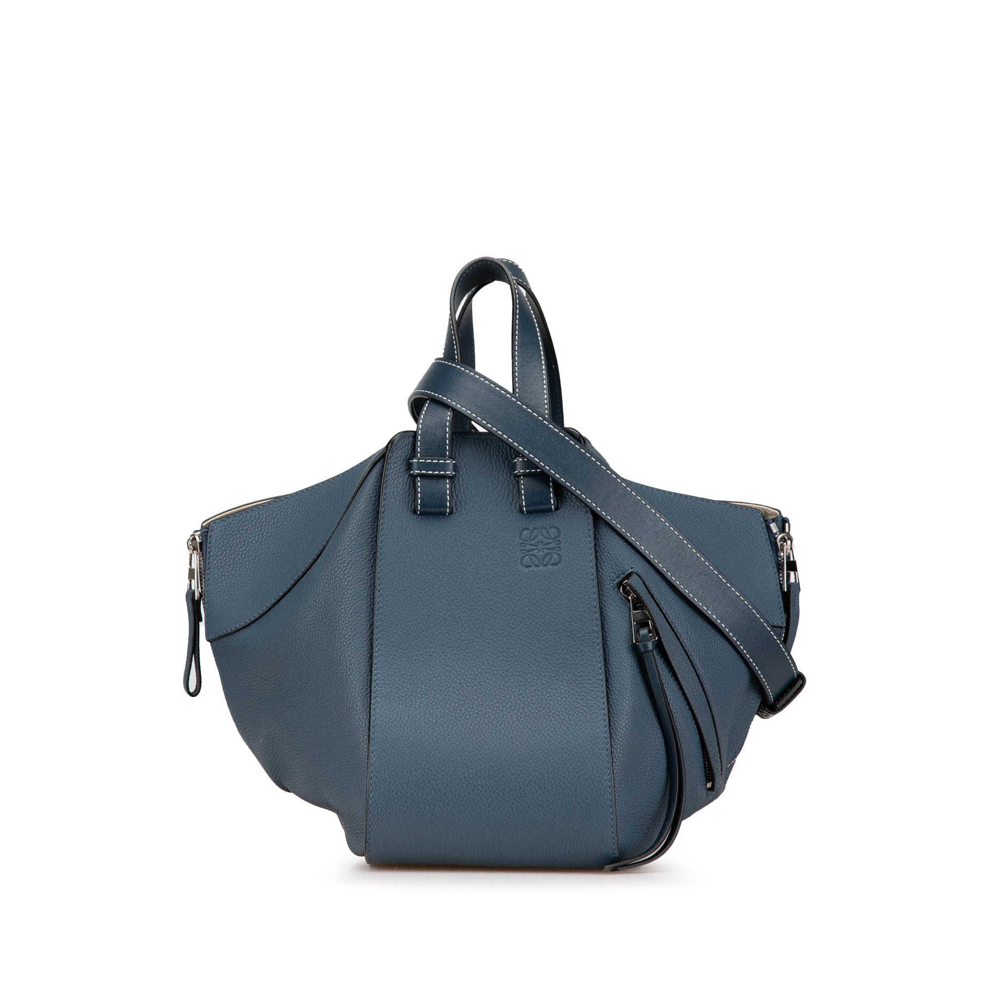 LOEWE | Pre-Owned Small Leather Hammock Bag | Blue