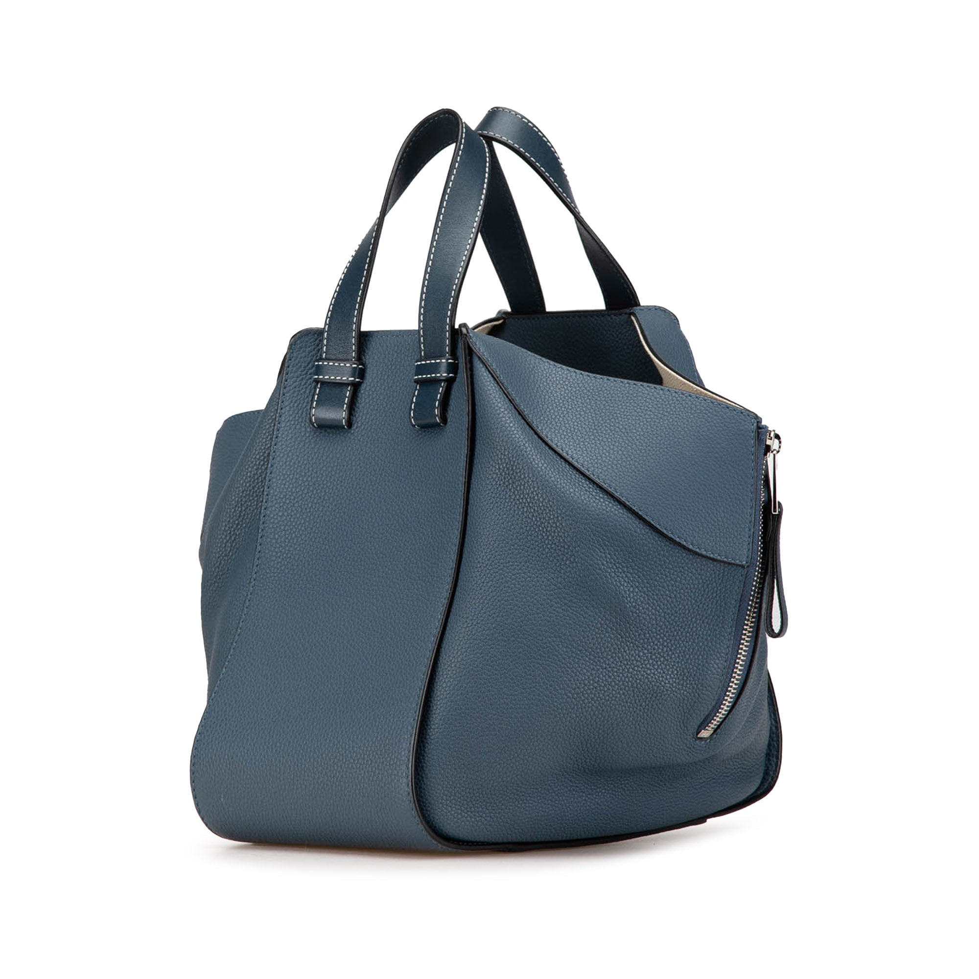 LOEWE | Pre-Owned Small Leather Hammock Bag | Blue