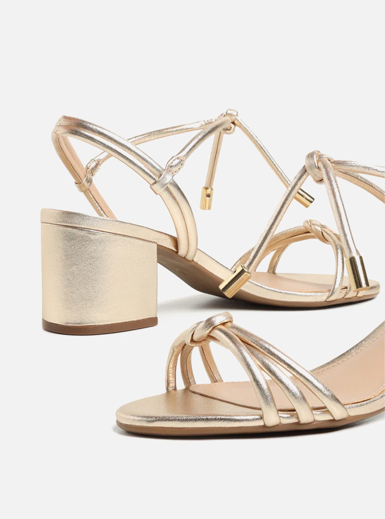 AREZZO | Camila Mid Block Sandal | Gold