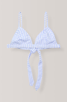 Seersucker Swimwear Tie-Back Bikini Top | Vapor Blue