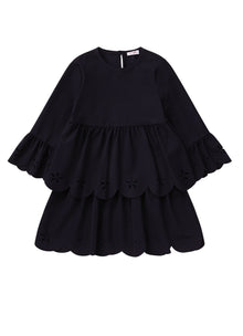 Girls | Sensitive Fabrics Dress with Flounces | Blue