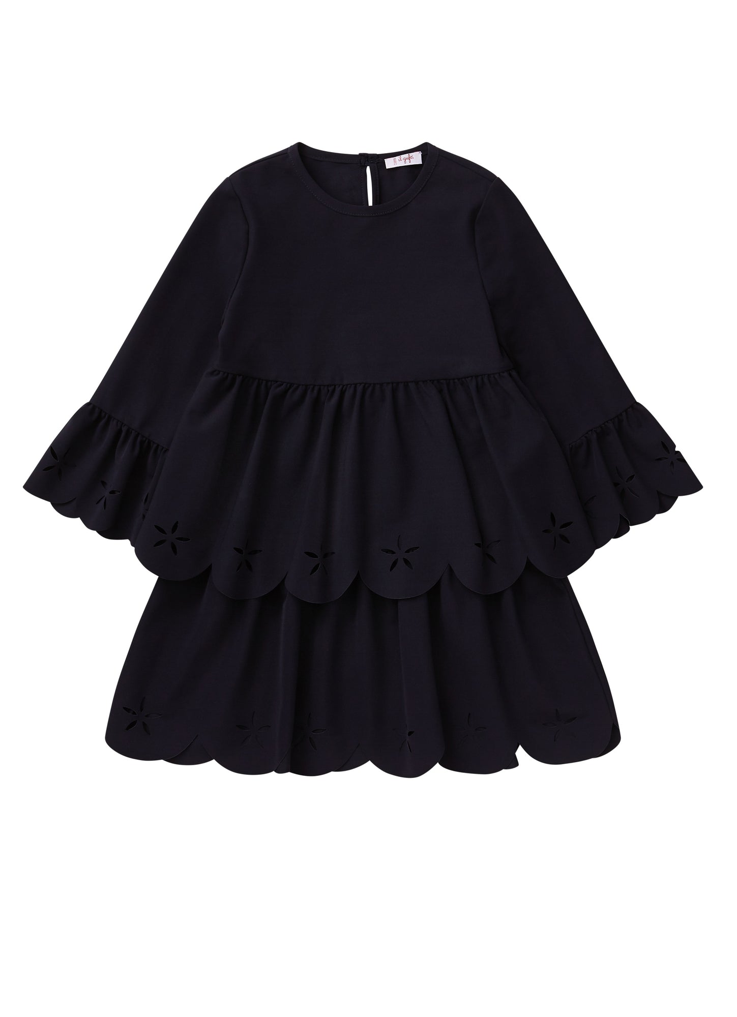 Sensitive Fabrics Dress with Flounces | Blue