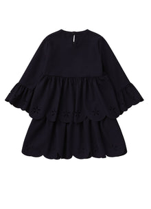 Girls | Sensitive Fabrics Dress with Flounces | Blue