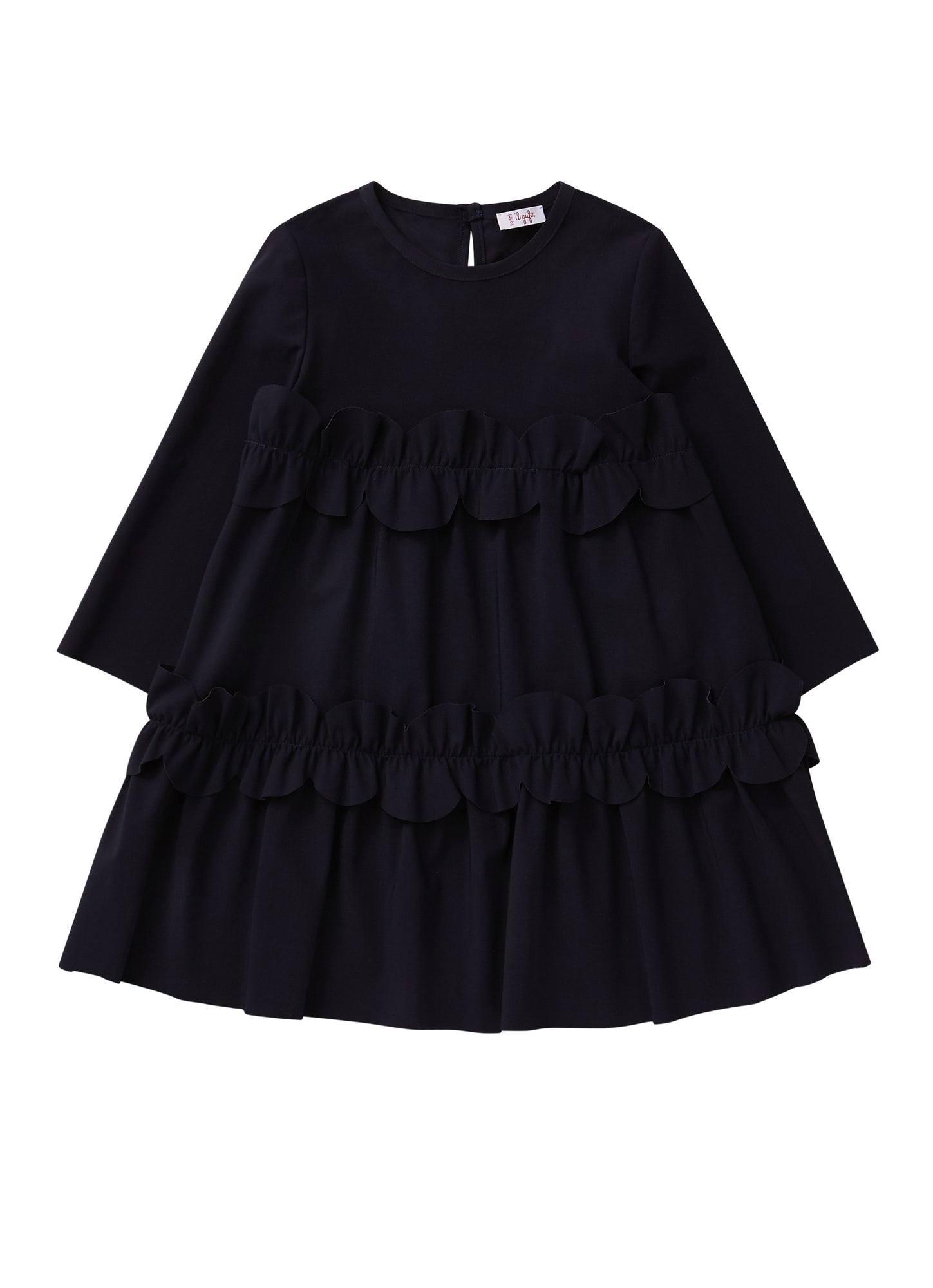 Girls | Sensitive Fabrics Dress with Flounce Appliques | Blue