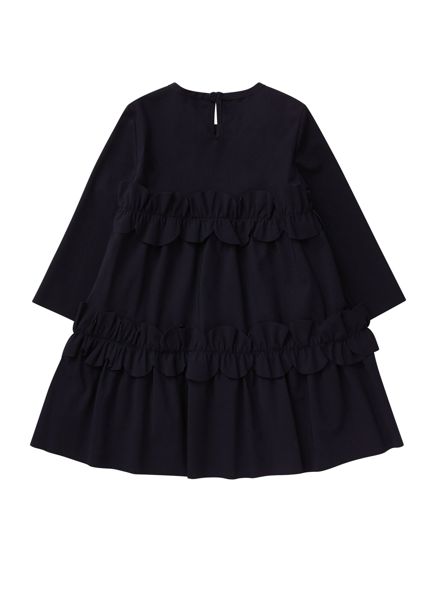 Girls | Sensitive Fabrics Dress with Flounce Appliques | Blue