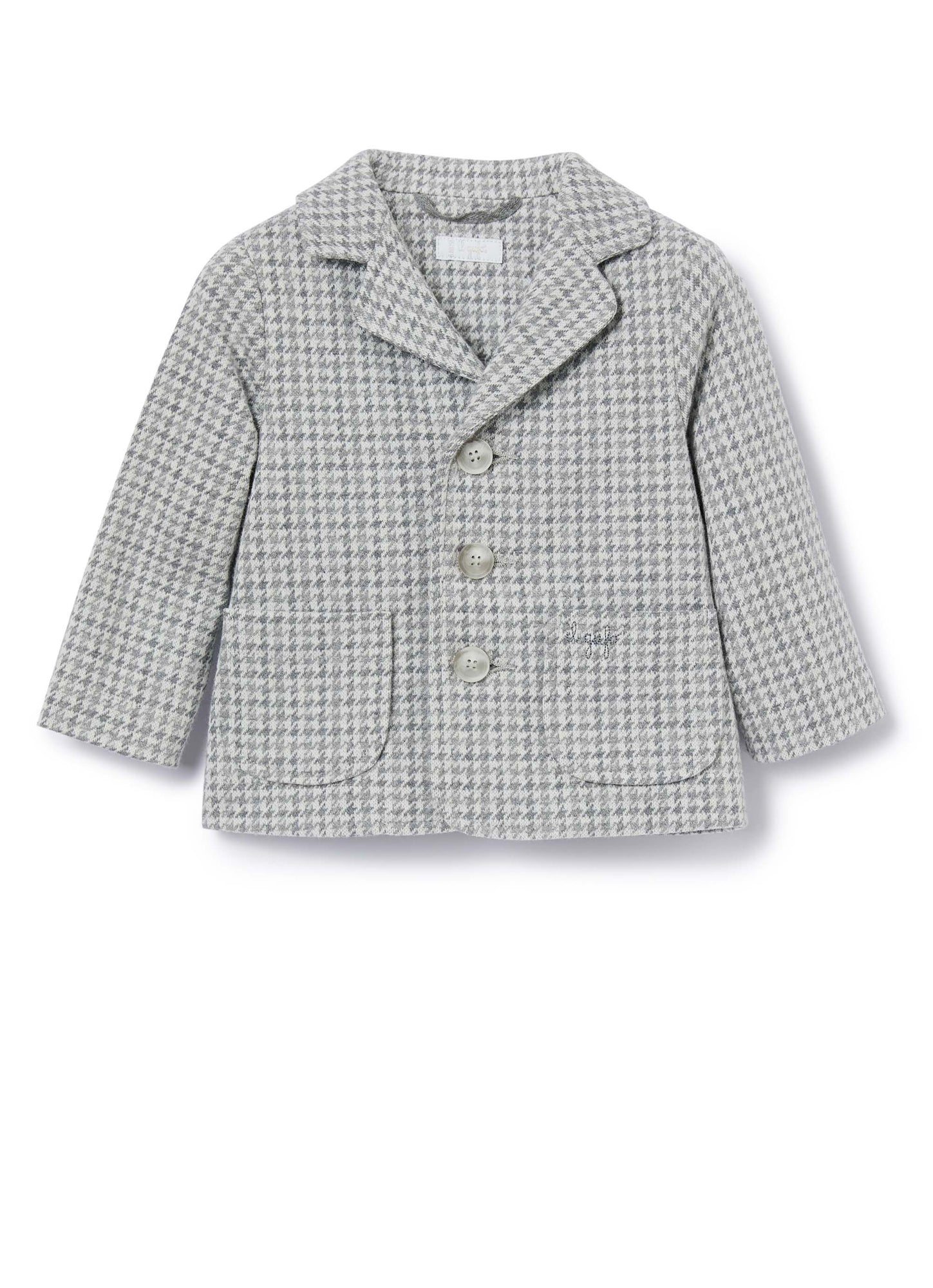 Baby Boys | Hounds-Tooth Fleece Blazer | Cloud Grey