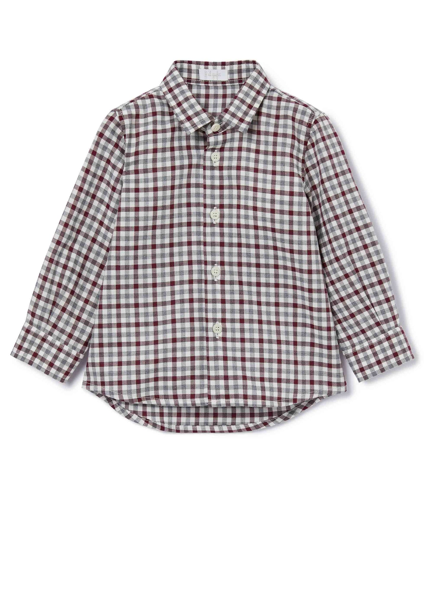 Baby Boys | Checked Newborn Shirt | Burgundy