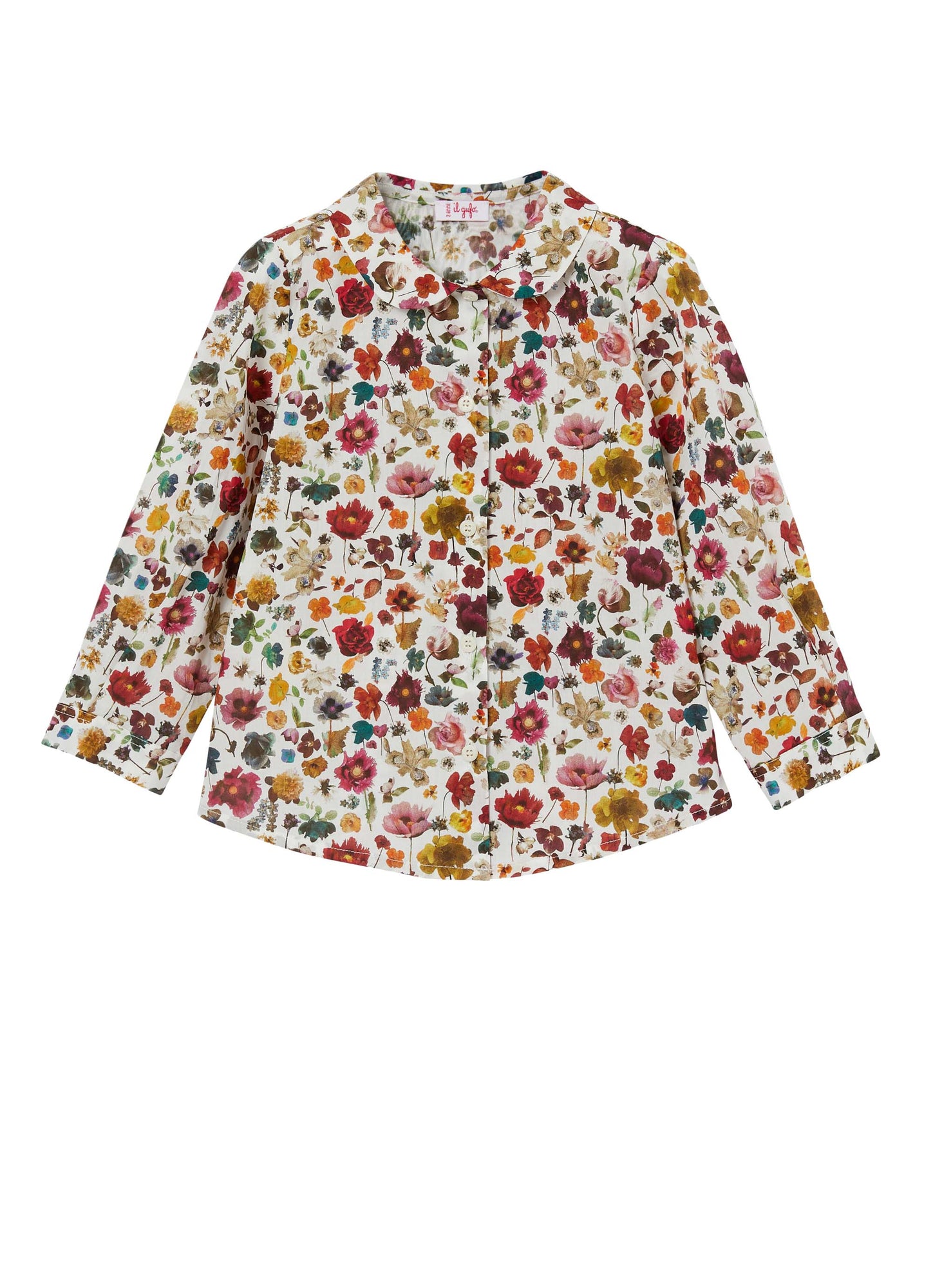 Girls | Shirt with Terracotta Floral Print | Terracotta
