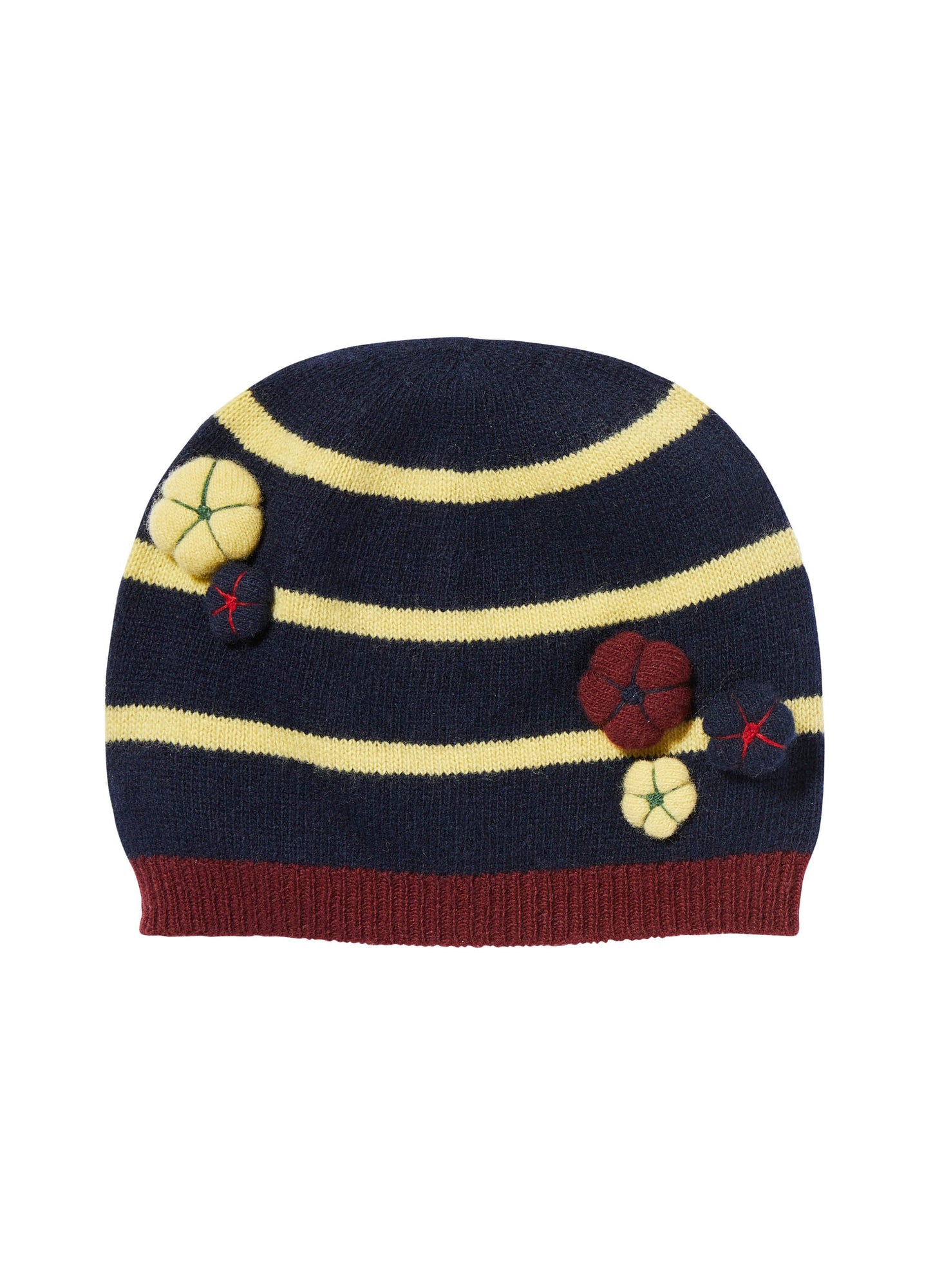 Girls | Wool Hat with Applications | Blue Navy Senape