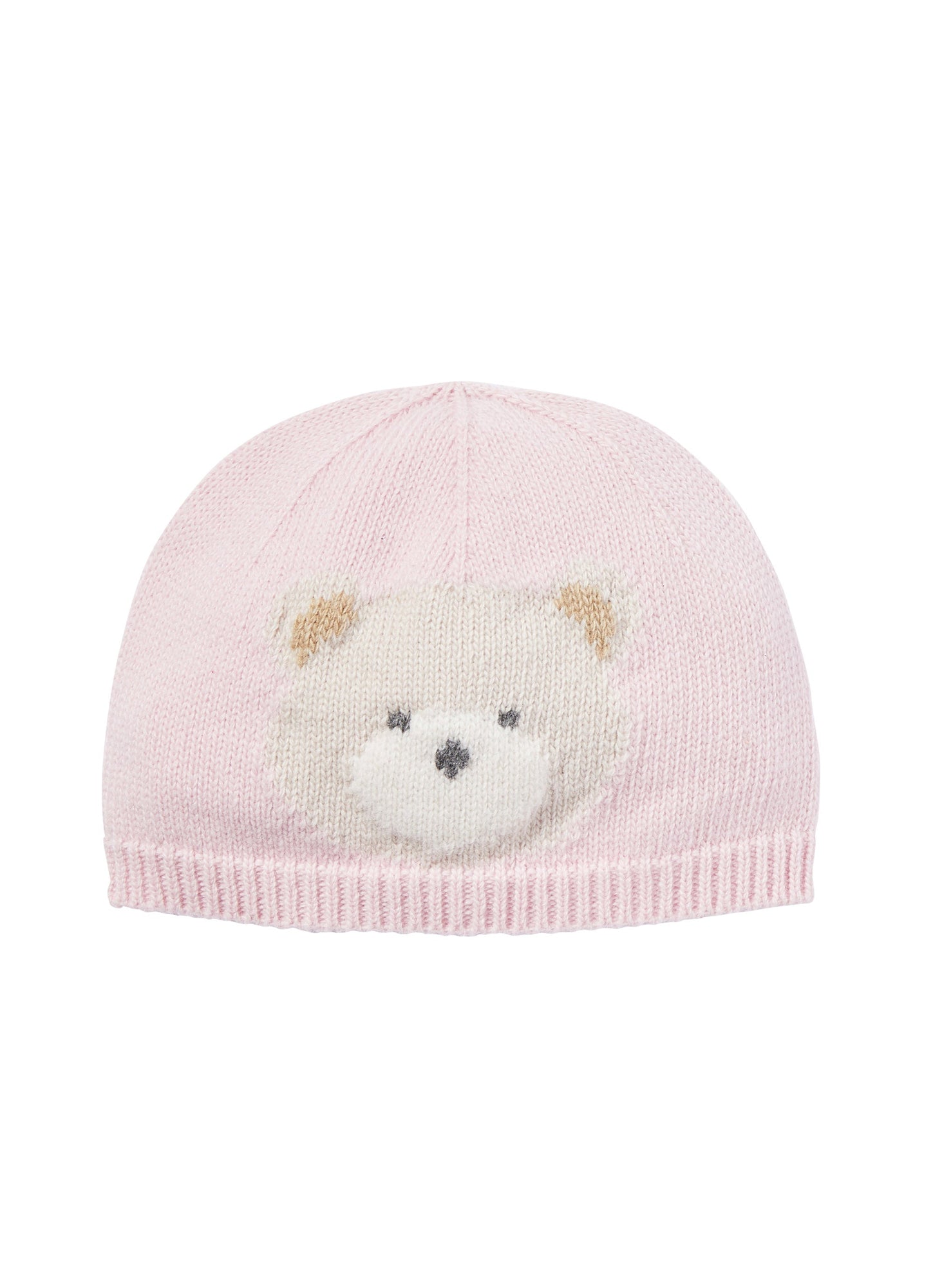 Baby Boys | Wool Hat with Teddy Bear | Pink Quartzo Natural