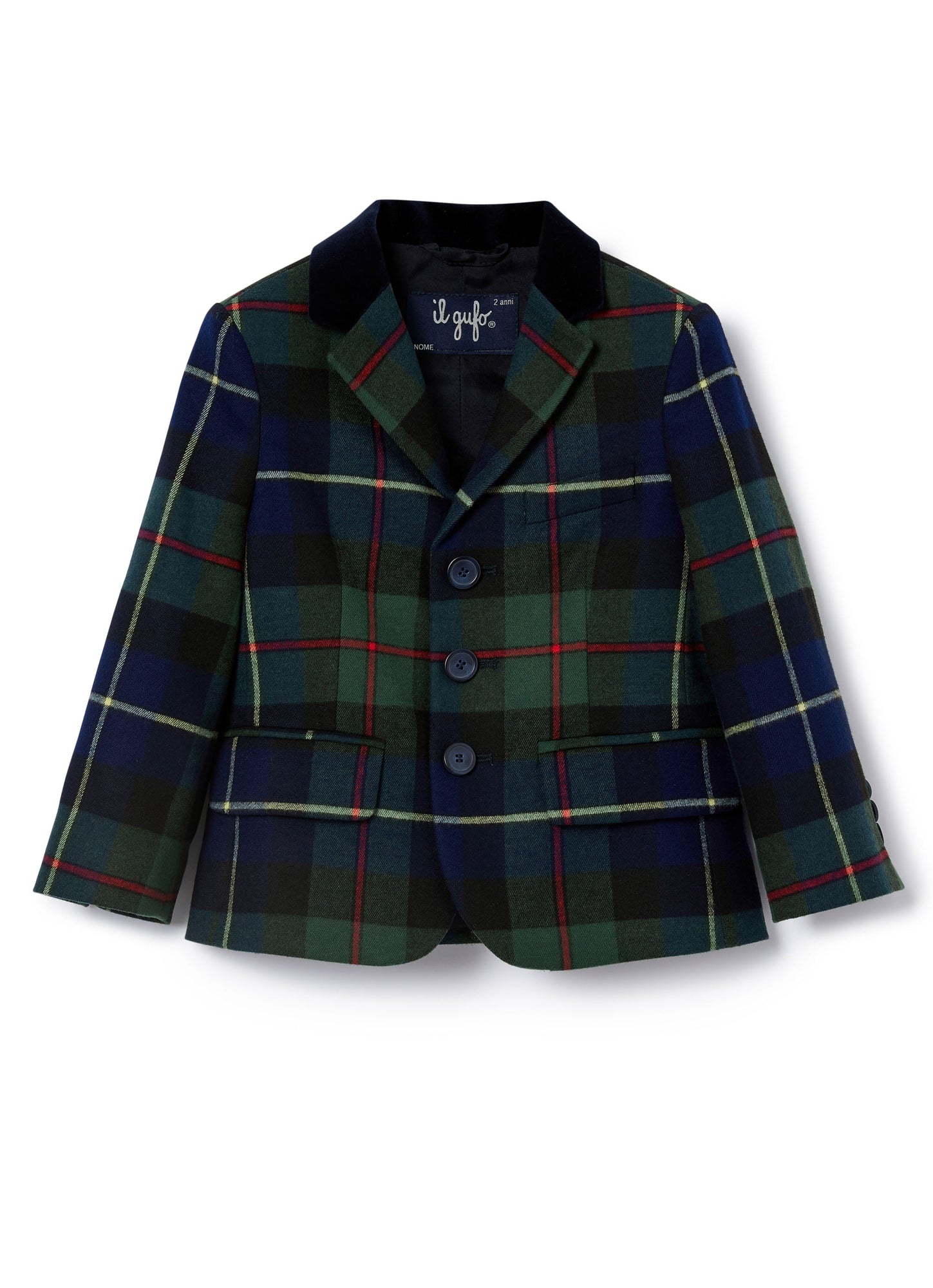 Boys | Tartan and Velvet Blazer | Blue