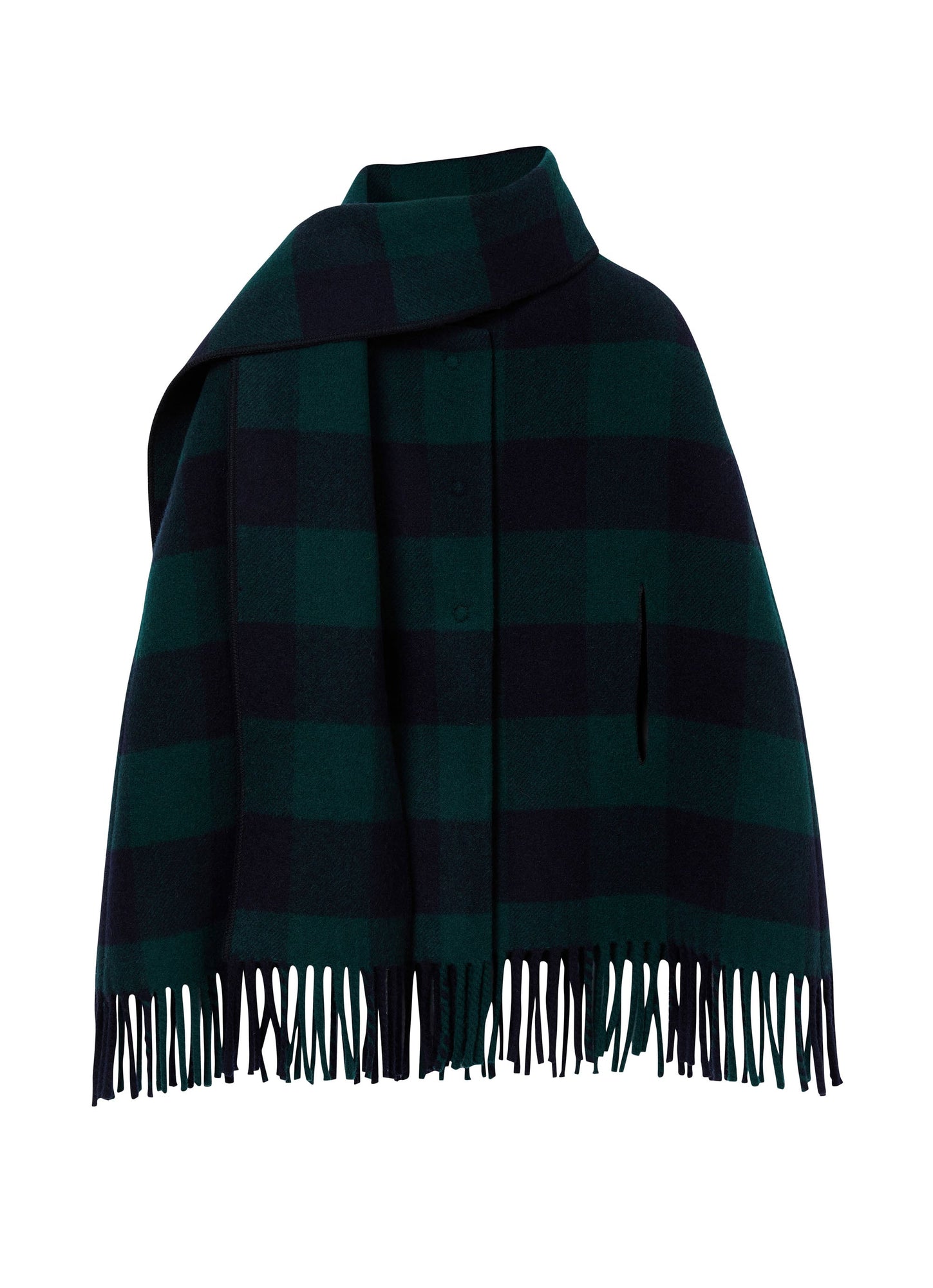 Girls | Wool Cape with Fringes | Blue