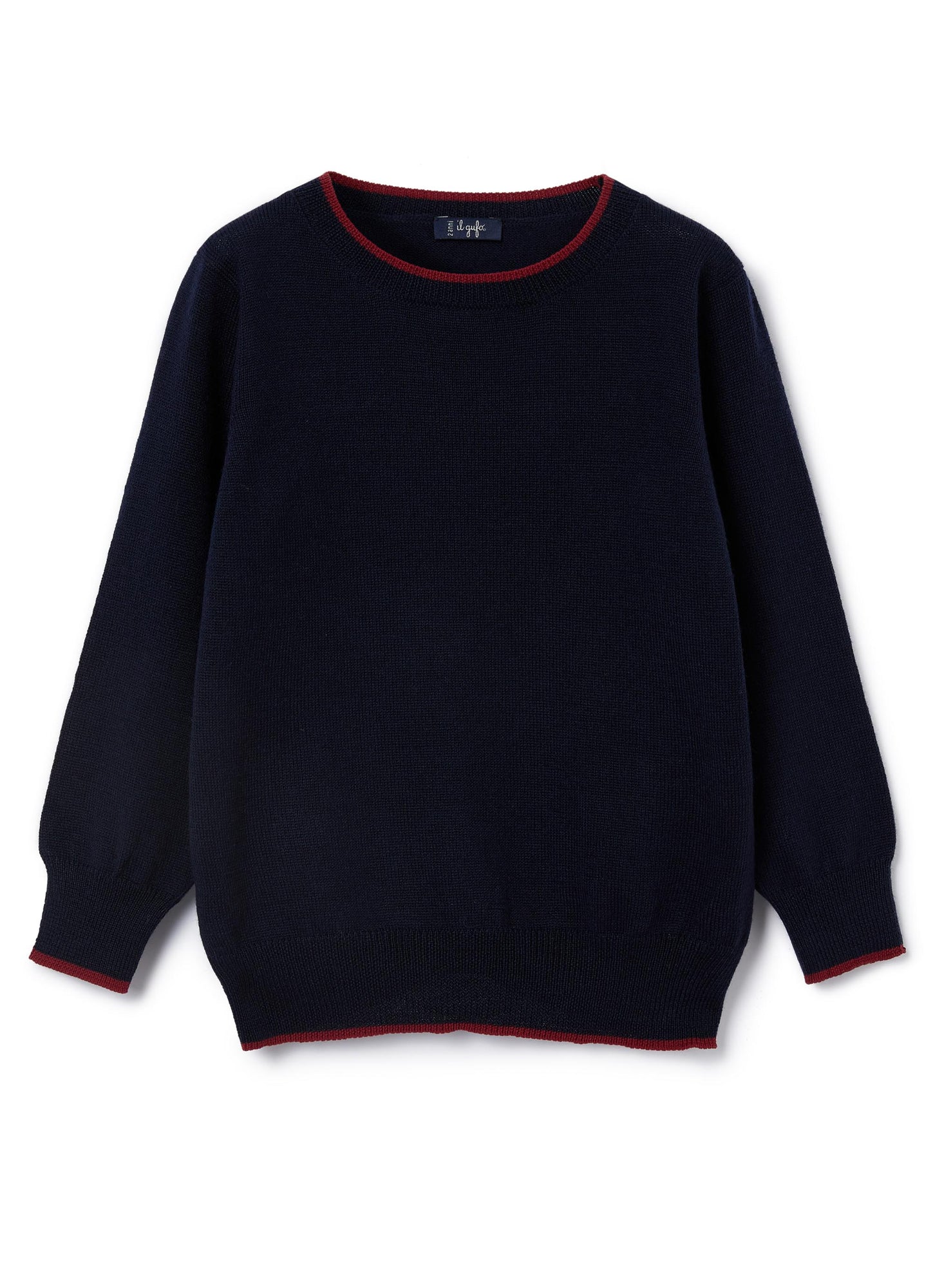 Boys | Sweater with Contrasting Edges | Blue Red Wine