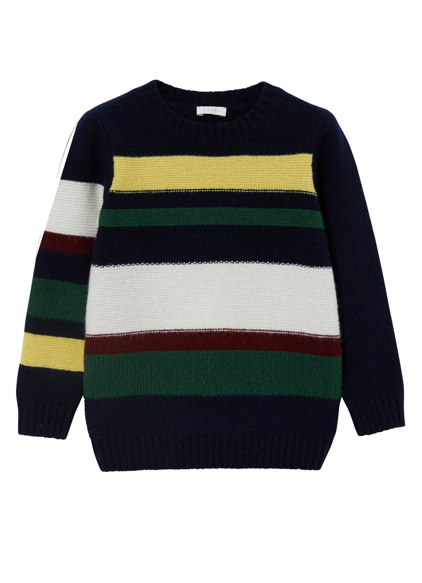 Boys | Striped Wool Sweater | Blue Green Trasparente