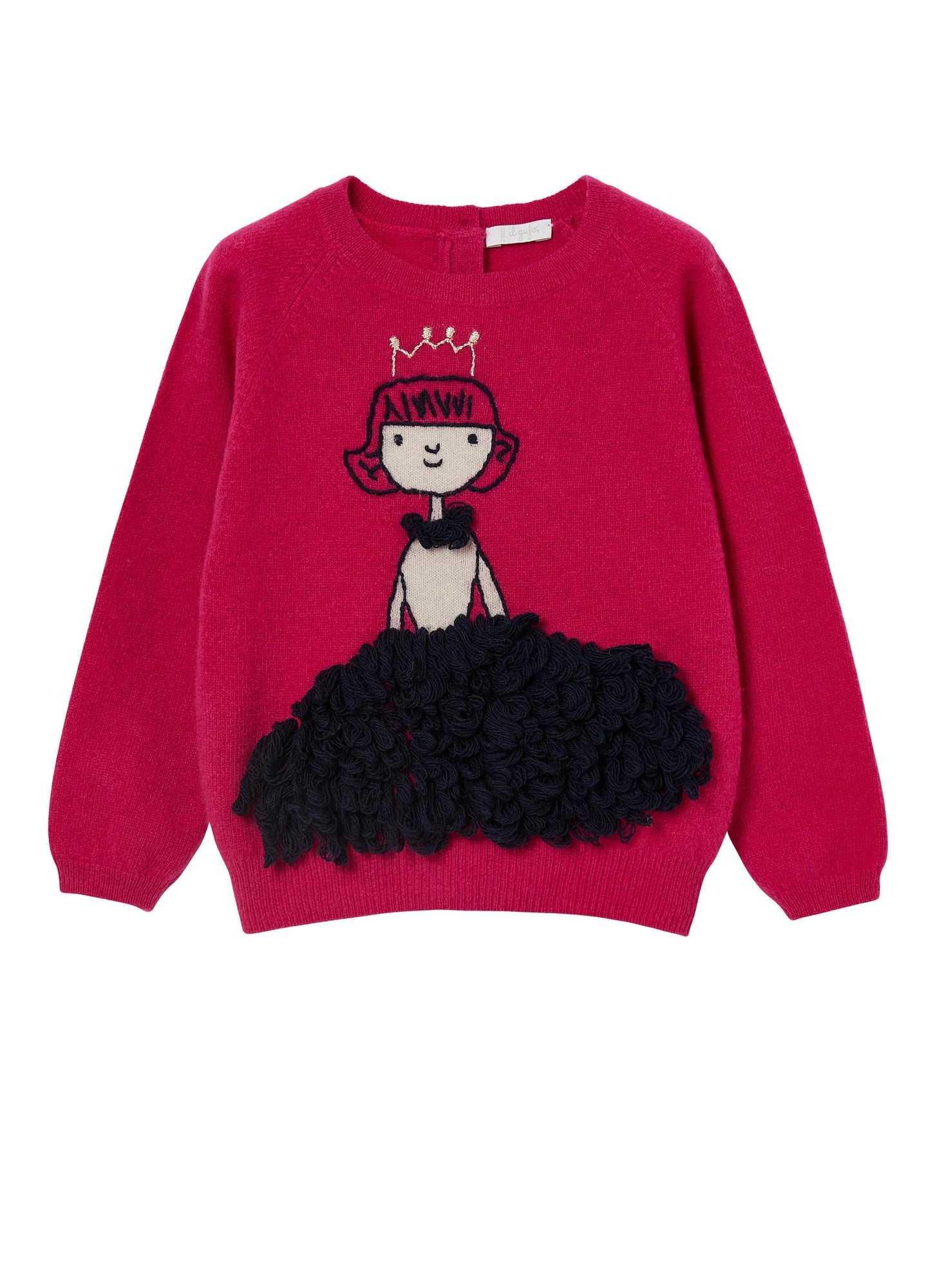 Girls | Sweater with Princess | Fuxia Blue Navy