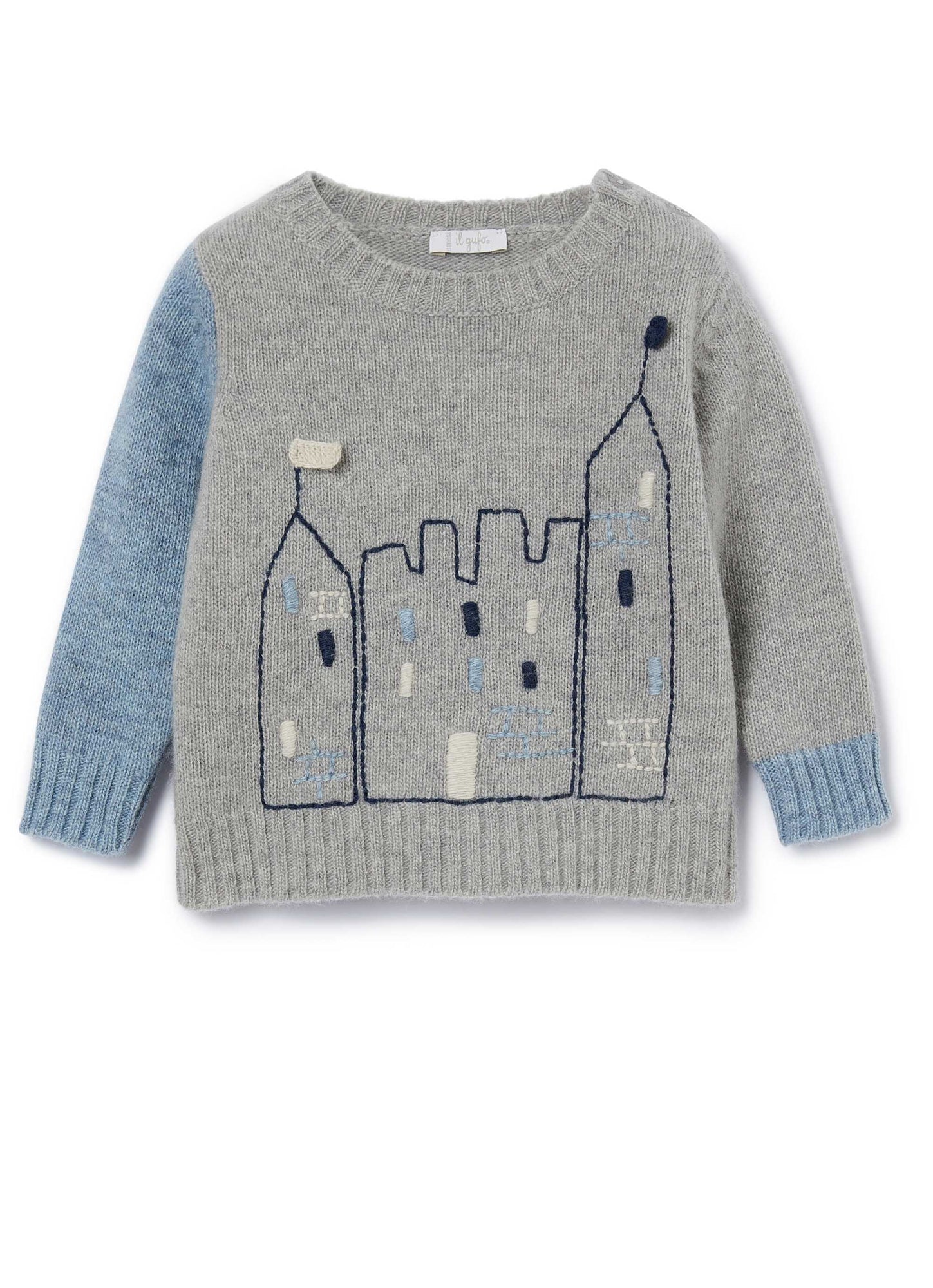 Baby Boys | Wool Sweater with Castle | Nube Cielo Cupo