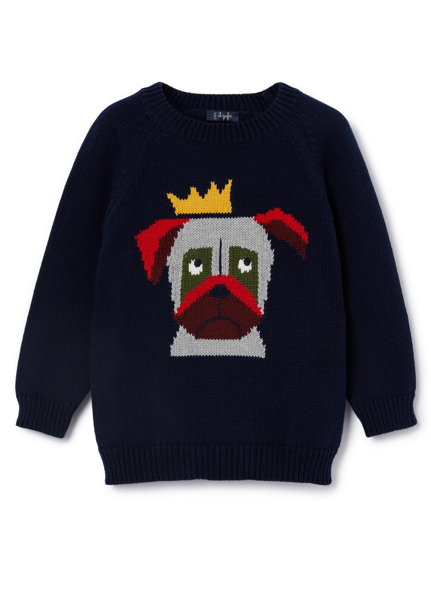 Boys | Cotton Sweater with Little Dog | Blue