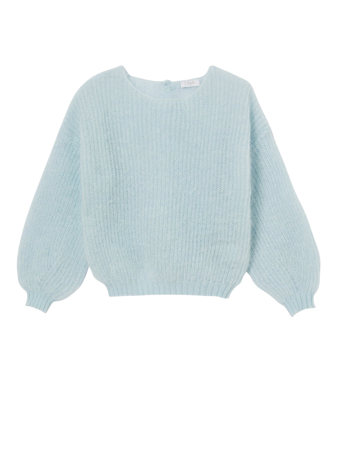 Girls | Mohair Wool Sweater | Sky Blue Fumo