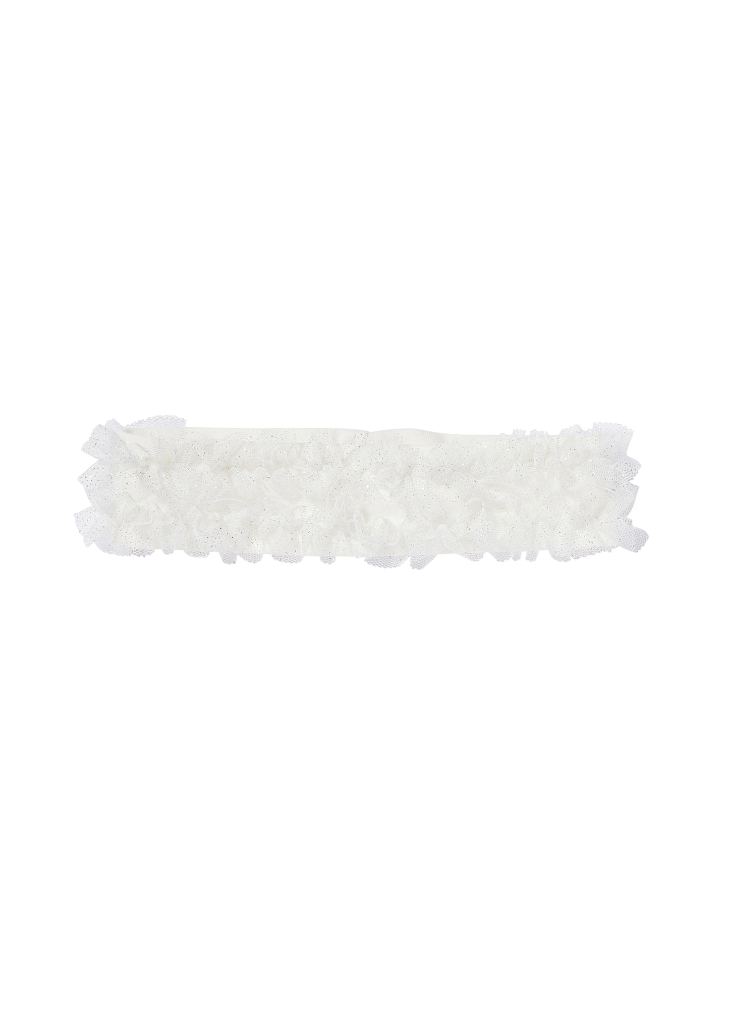 Baby Girls | Band with Tulle Ruffles | Milk White