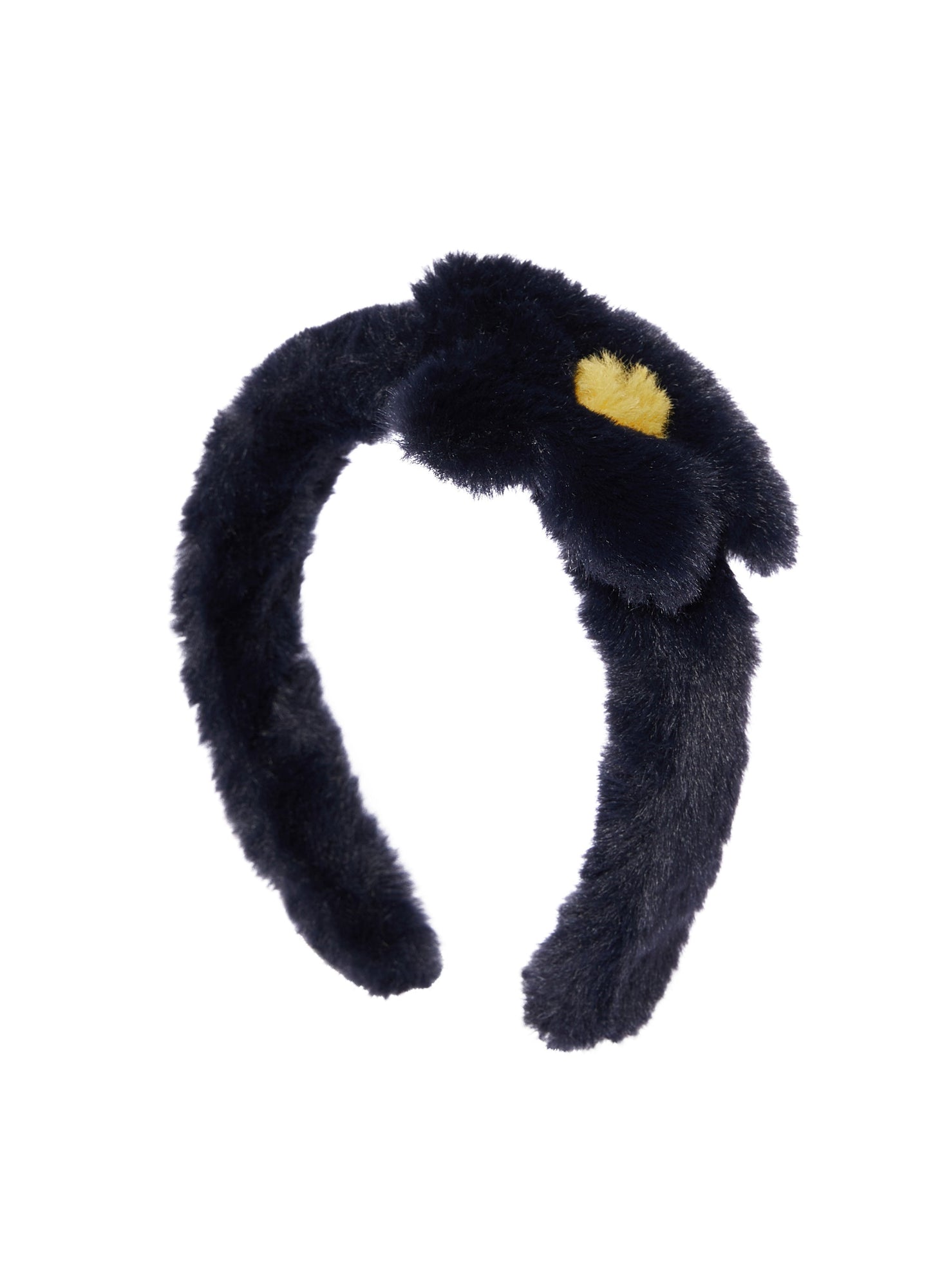Girls | Faux-Fur Headband with Flower | Blue Navy Curry