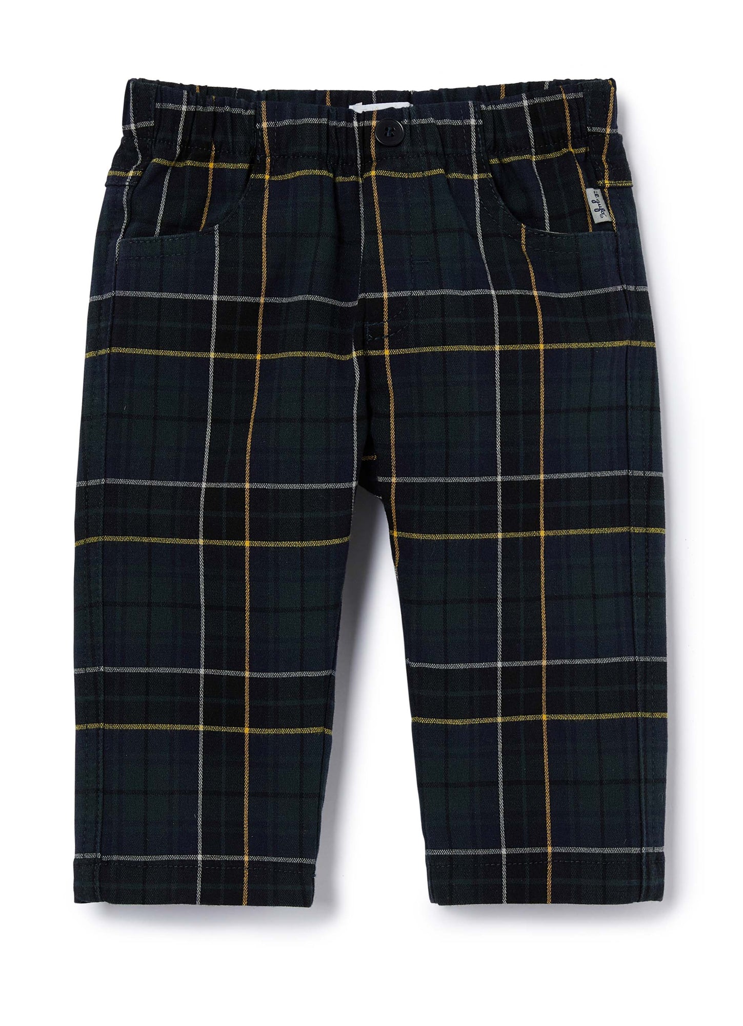 Baby Boys | Tartan Stretch Trousers | Green Bosco