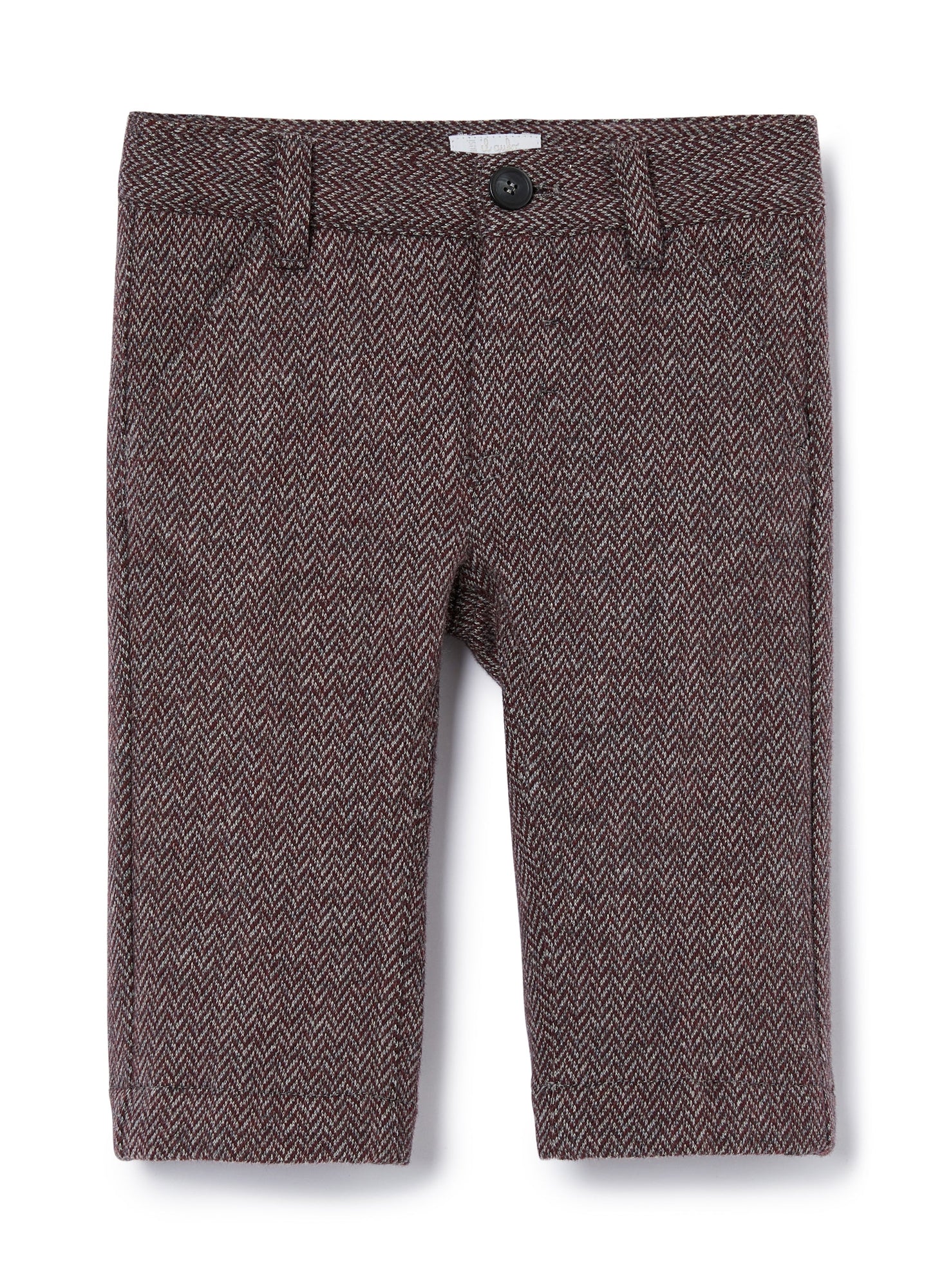 Baby Boys | Herringbone Trousers | Burgundy