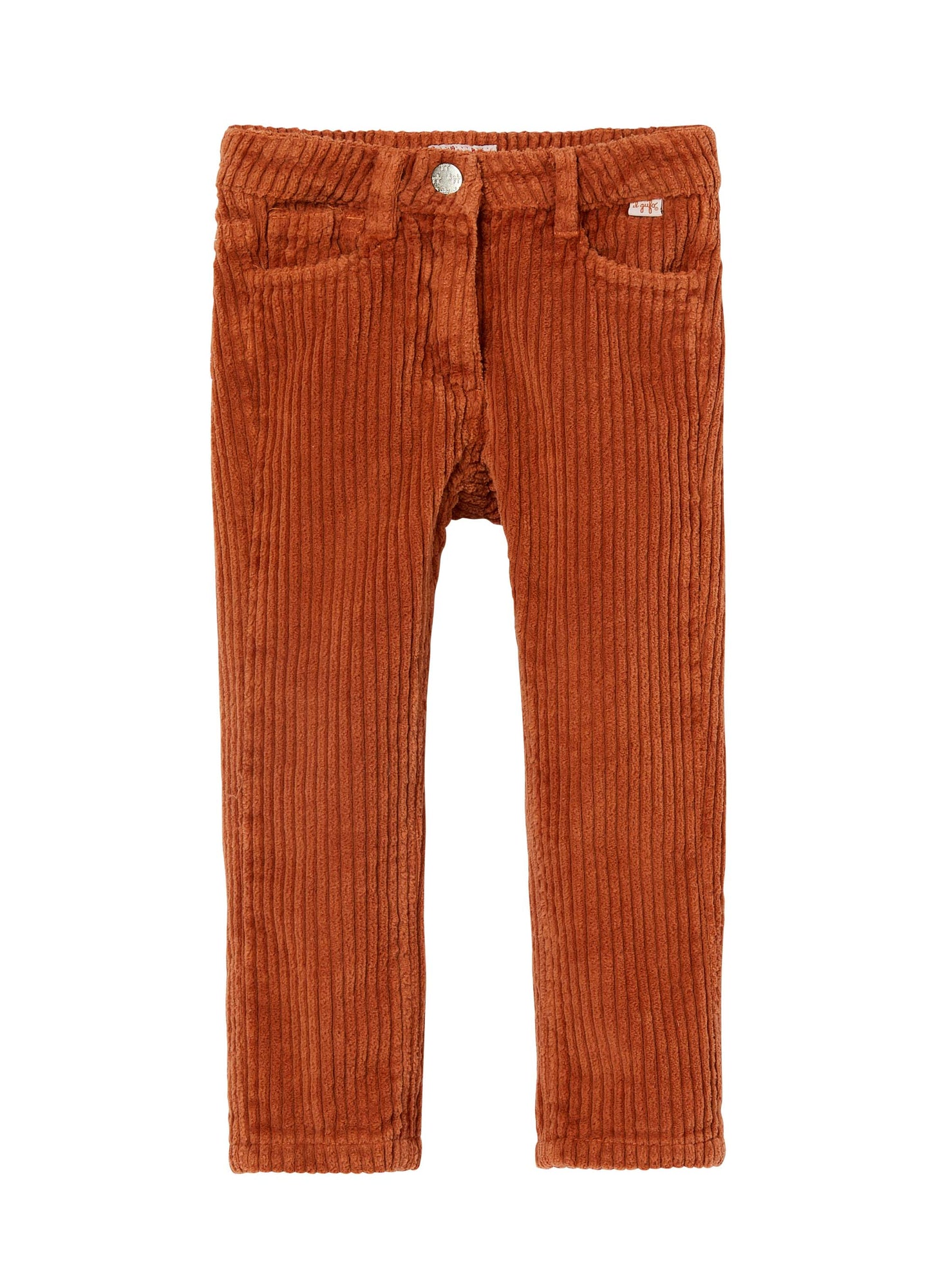 Girls | Stretch Cotton Corduroy 5-Pockets Velvet Trousers | Terracotta