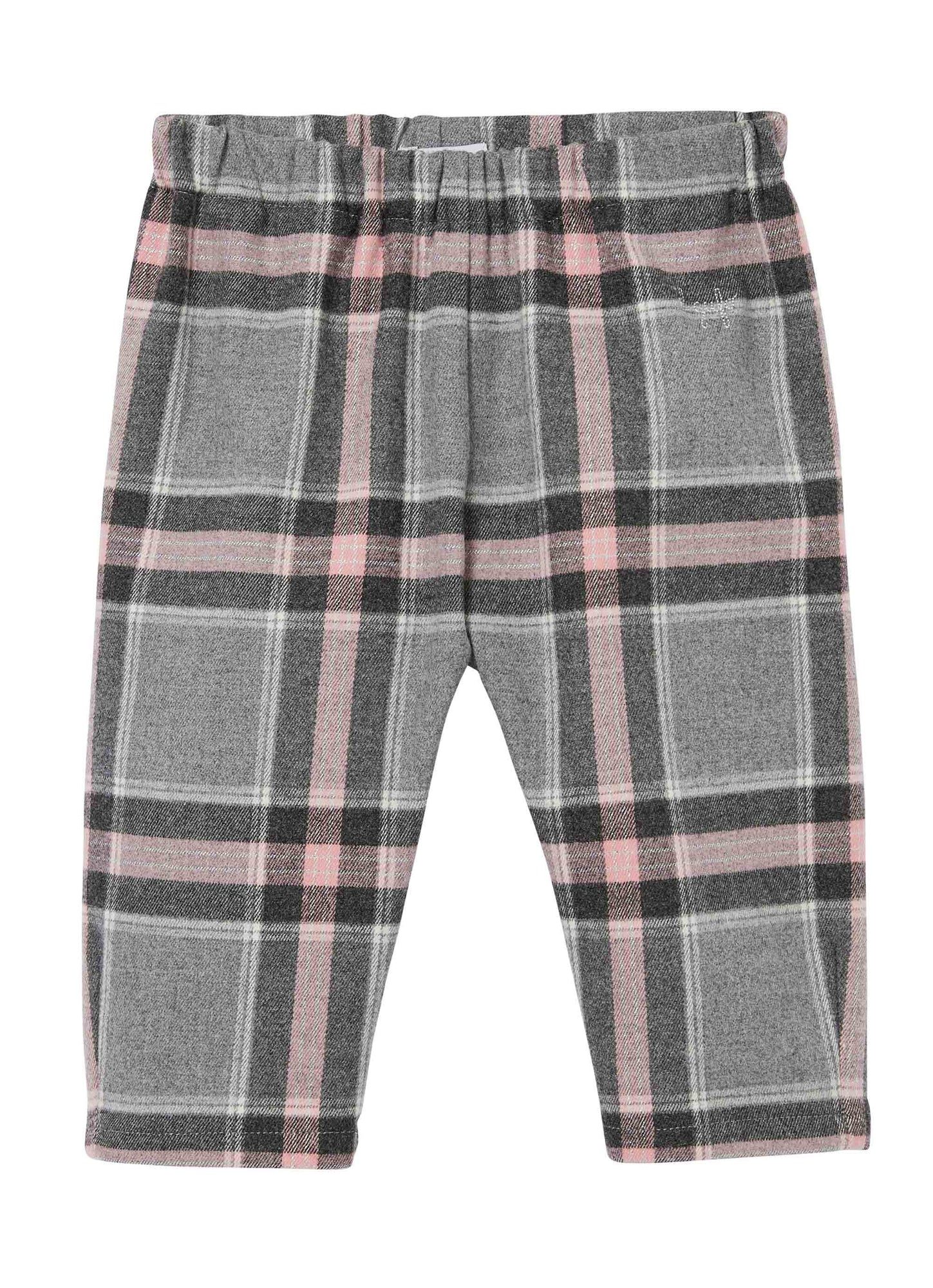 Baby Girls | Checked Techno Wool Trousers | Cameo Rose