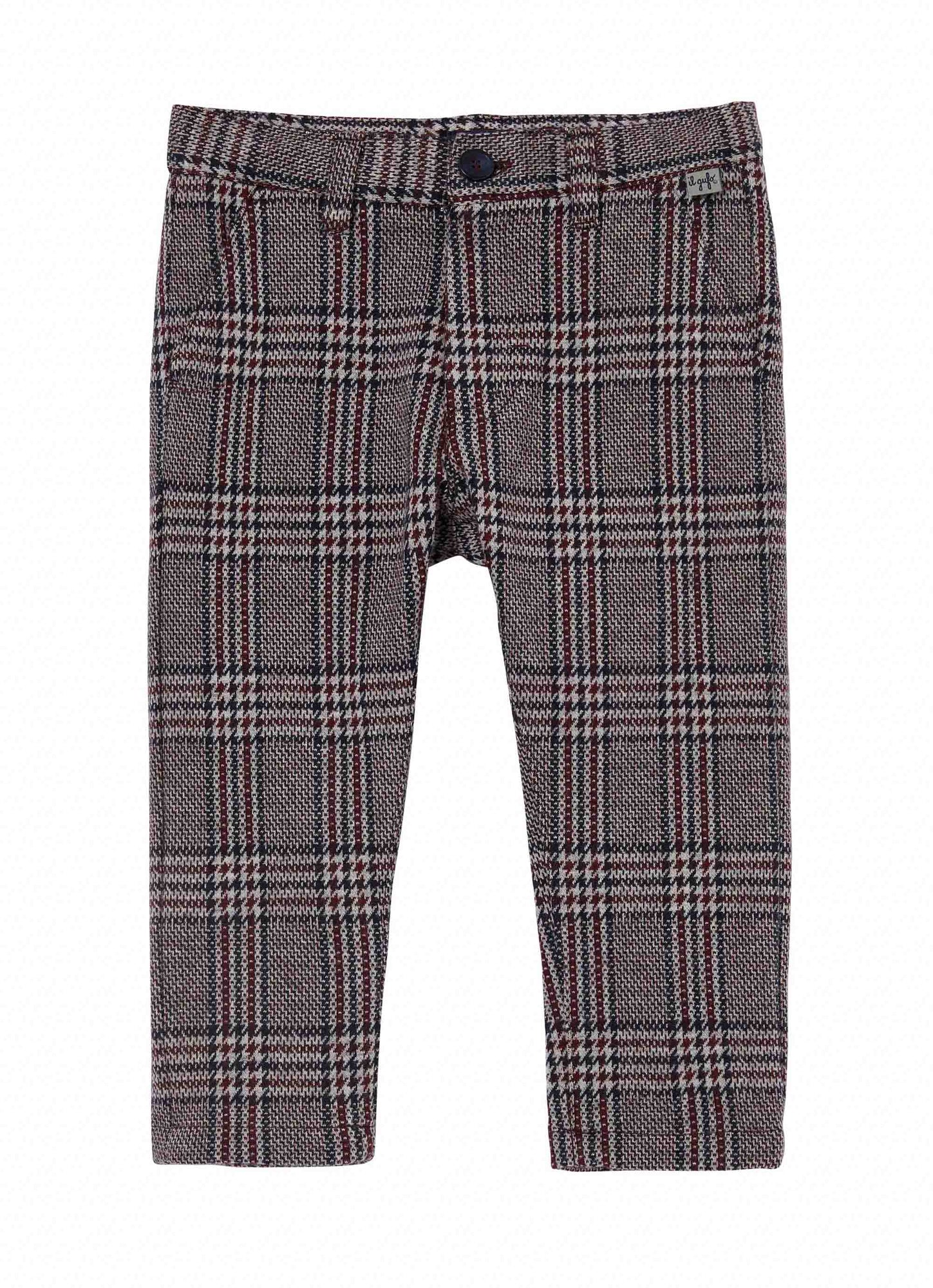 Boys | Glen Plaid Trousers | Burgundy