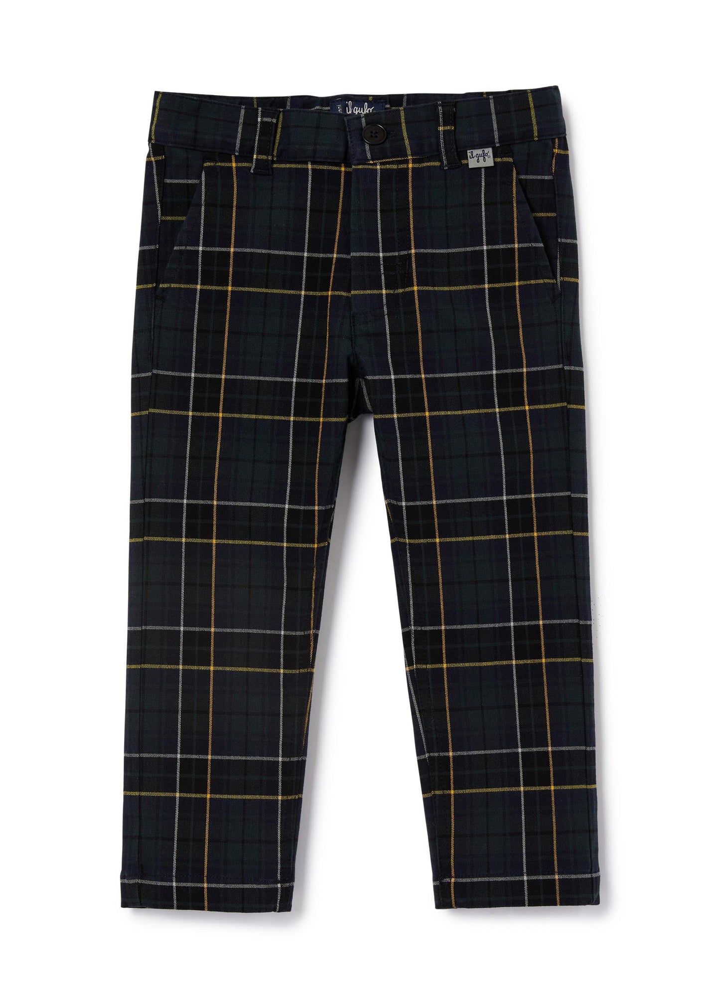 Boys | Checked Cotton Trousers | Green Bosco