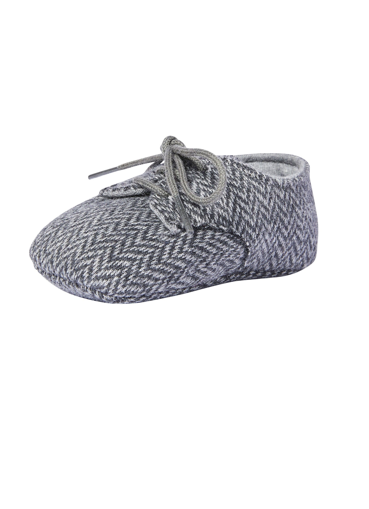 Baby Boys | Herringbone Cotton Shoes | Asphalt Gray