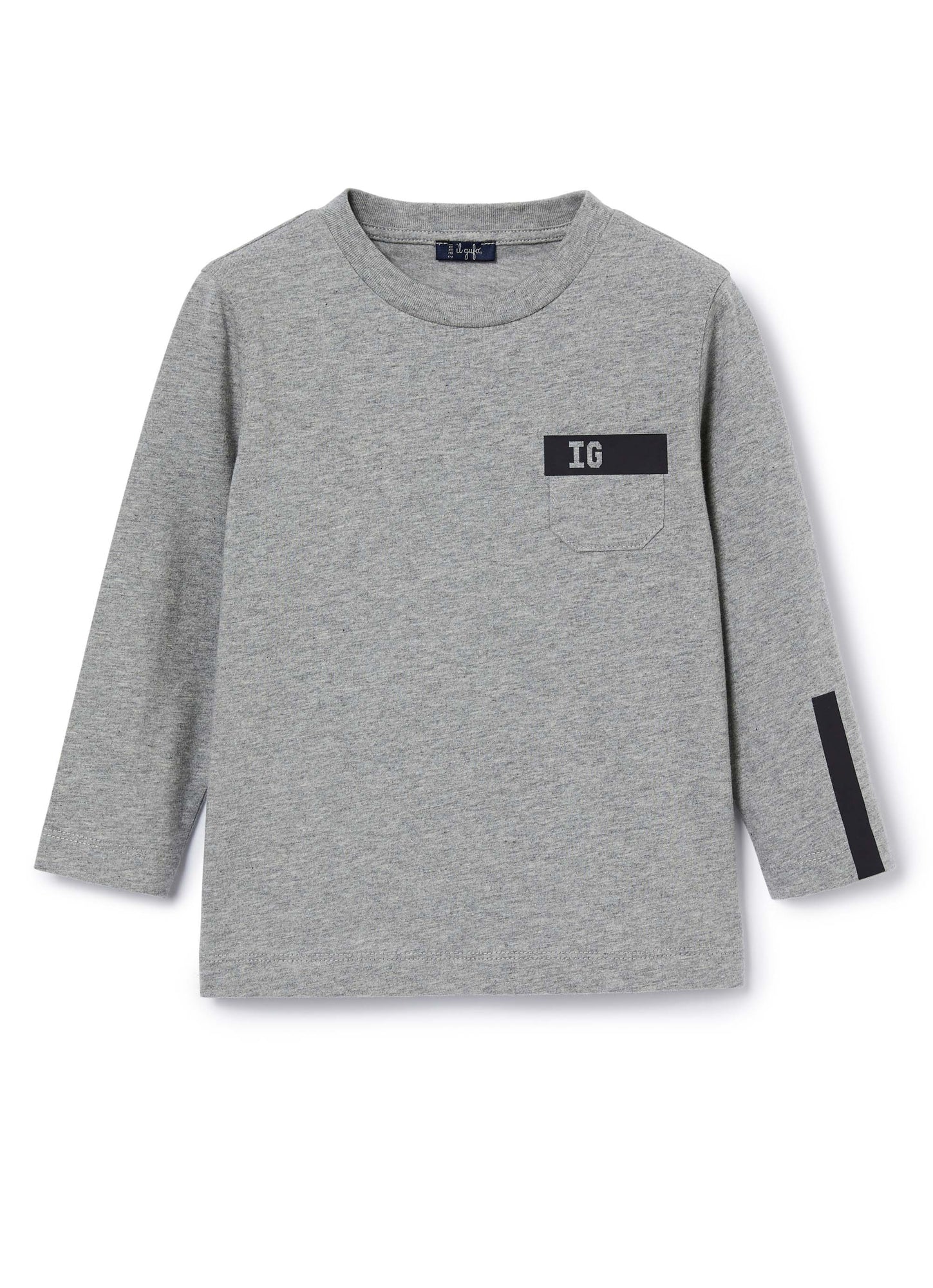 Boys | Long-Sleeved T-Shirt with Pocket | Nickel Grey Blue
