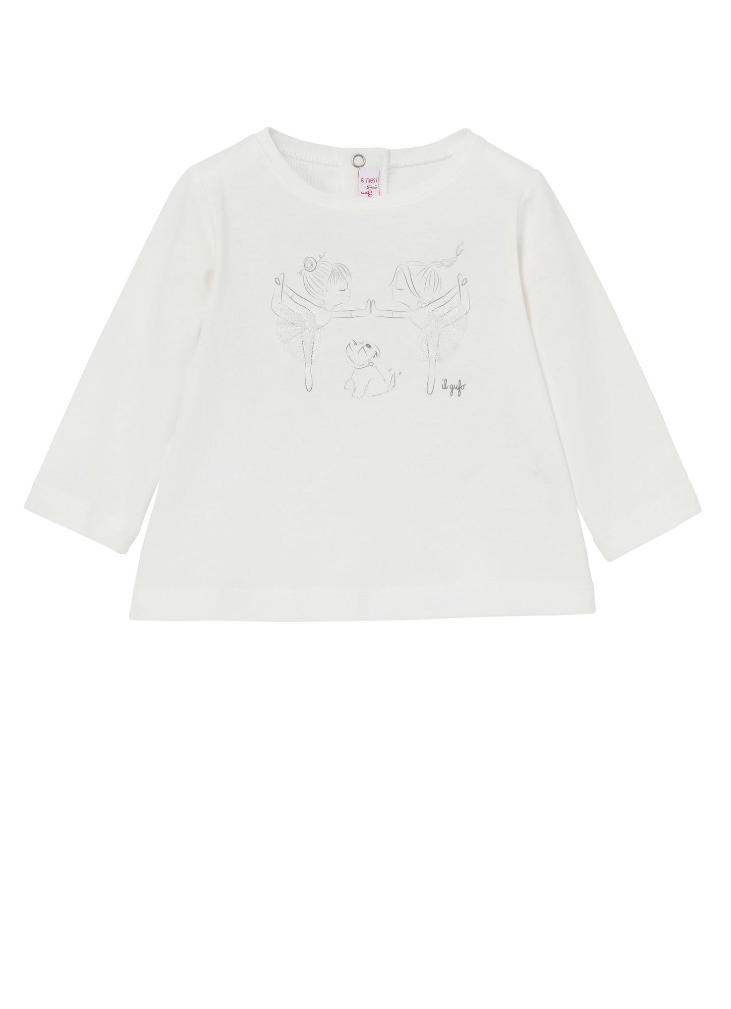 Girls | Long Sleeve T-Shirt with Dancers | Milk Grey