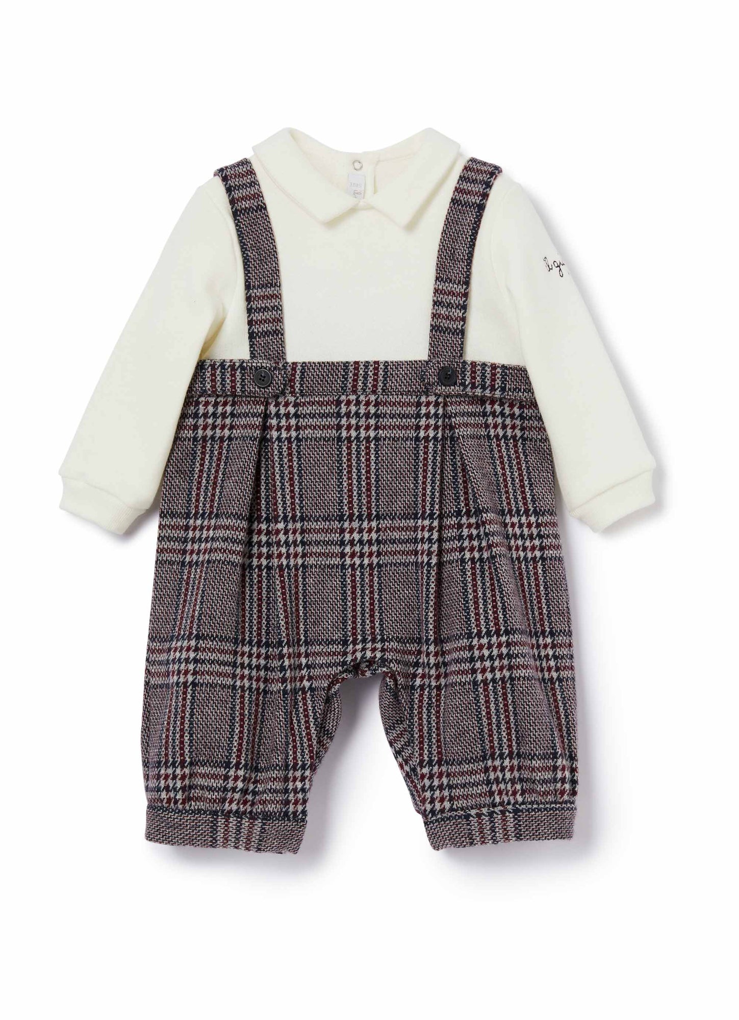 Baby Boys | Dungaree Onesie | Milk Burgundy